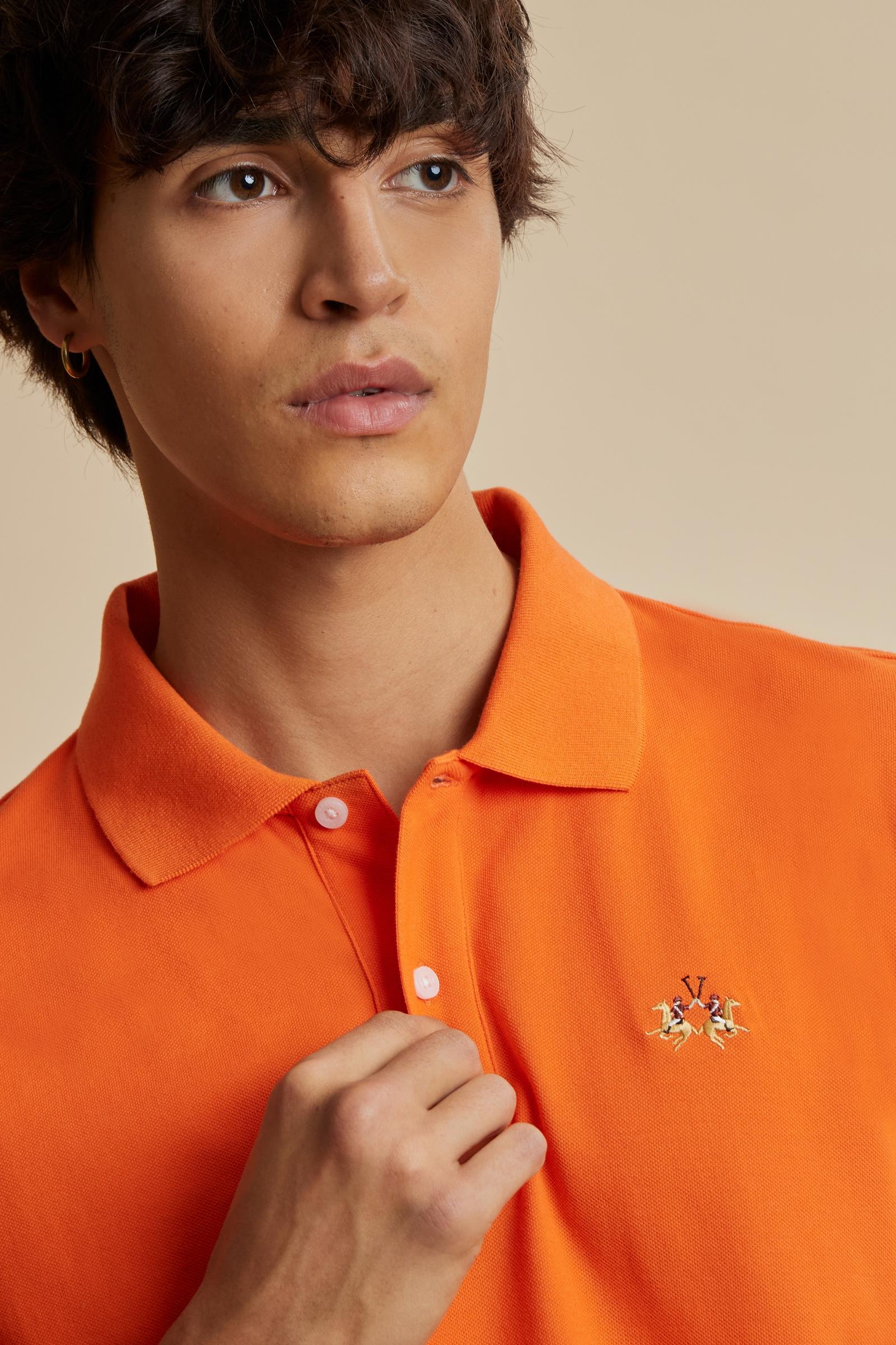 Herren Poloshirt aus Stretch-Piqué mit Trikolore-Logo - Eduardo