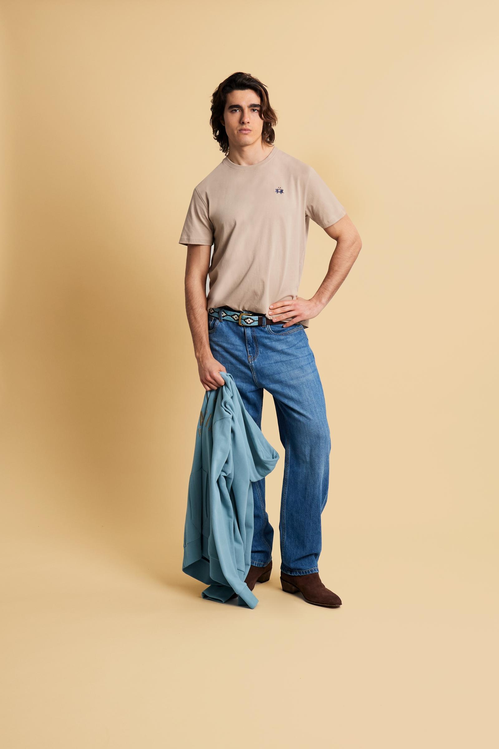 Men’s cotton jersey T-shirt with small logo - Serge