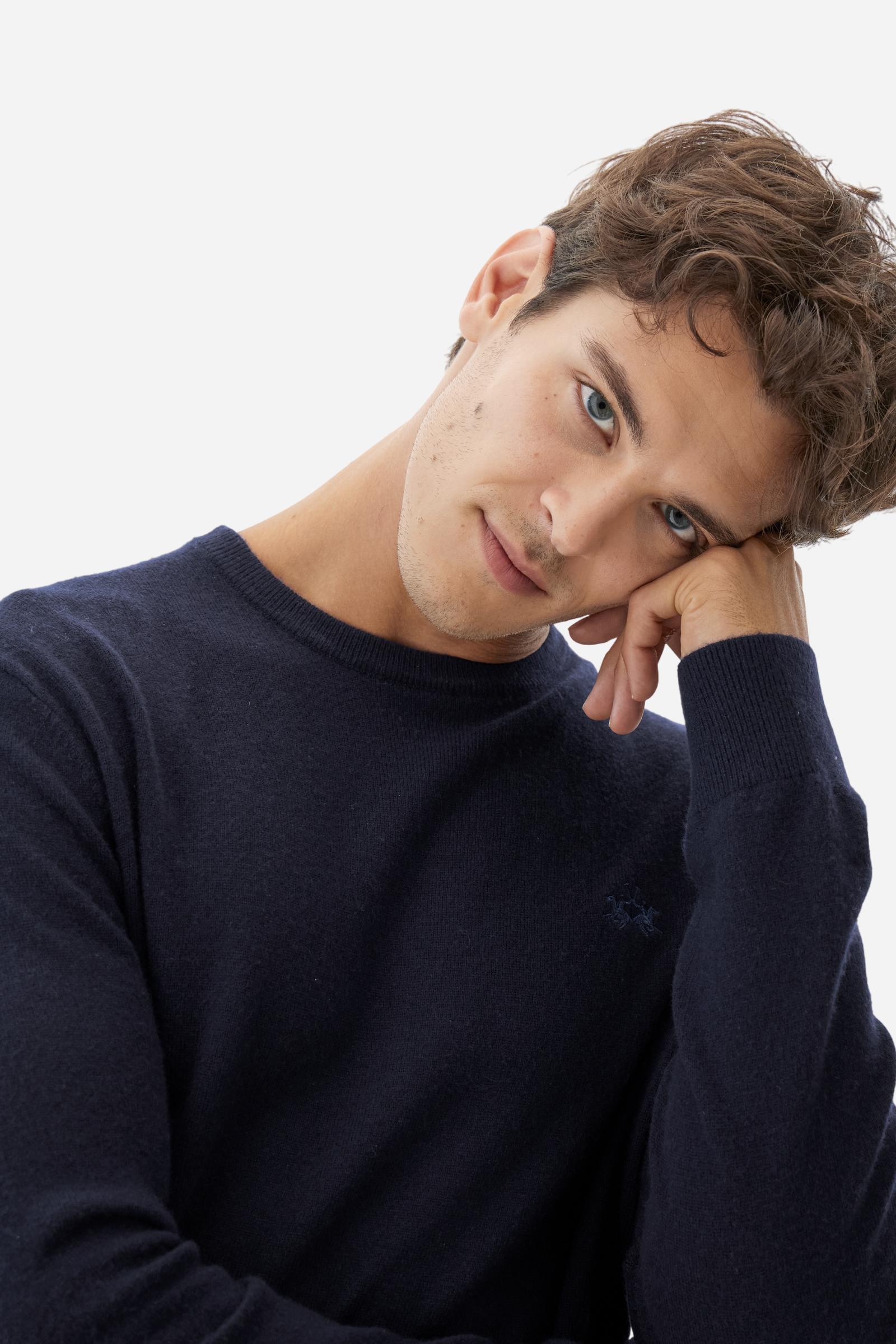 Jersey hombre cuello redondo lana cachemir - Branndais