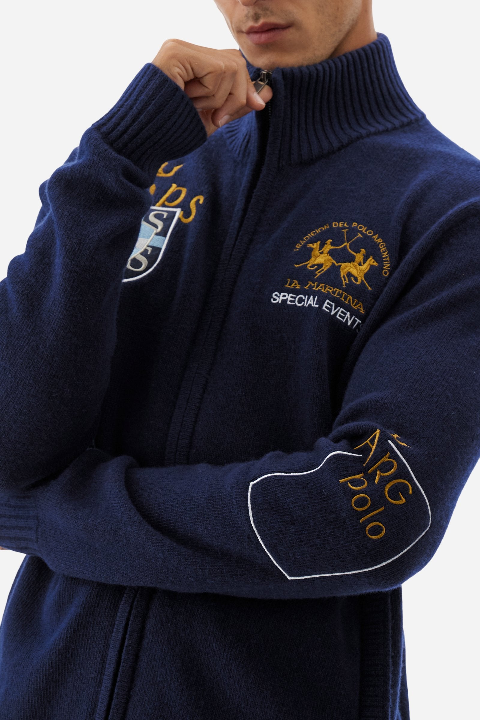 Jersey hombre cremallera completa lambswool Polo Player - Barclay