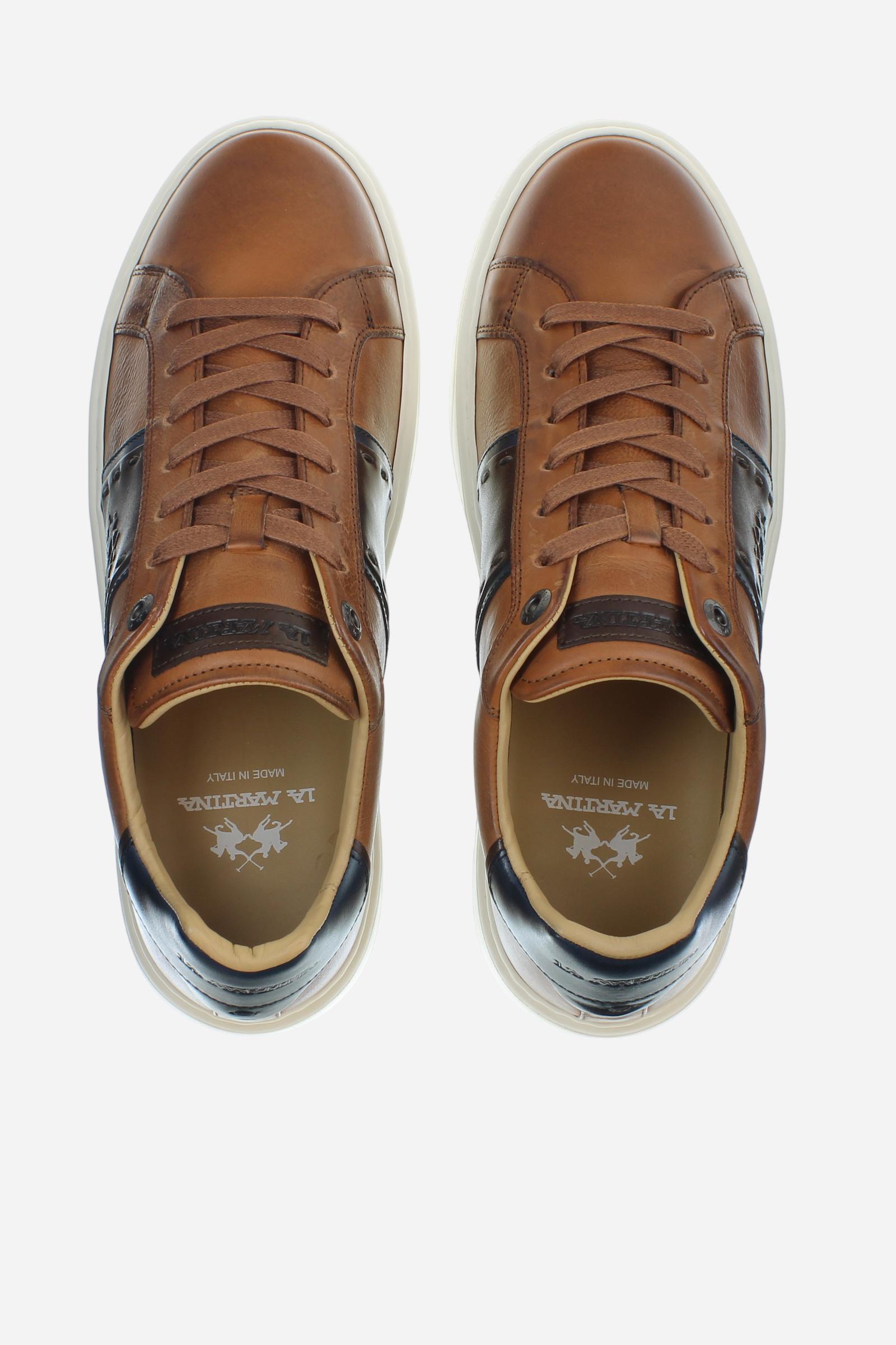 Made in Italy trainers handcrafted in leather and split leather