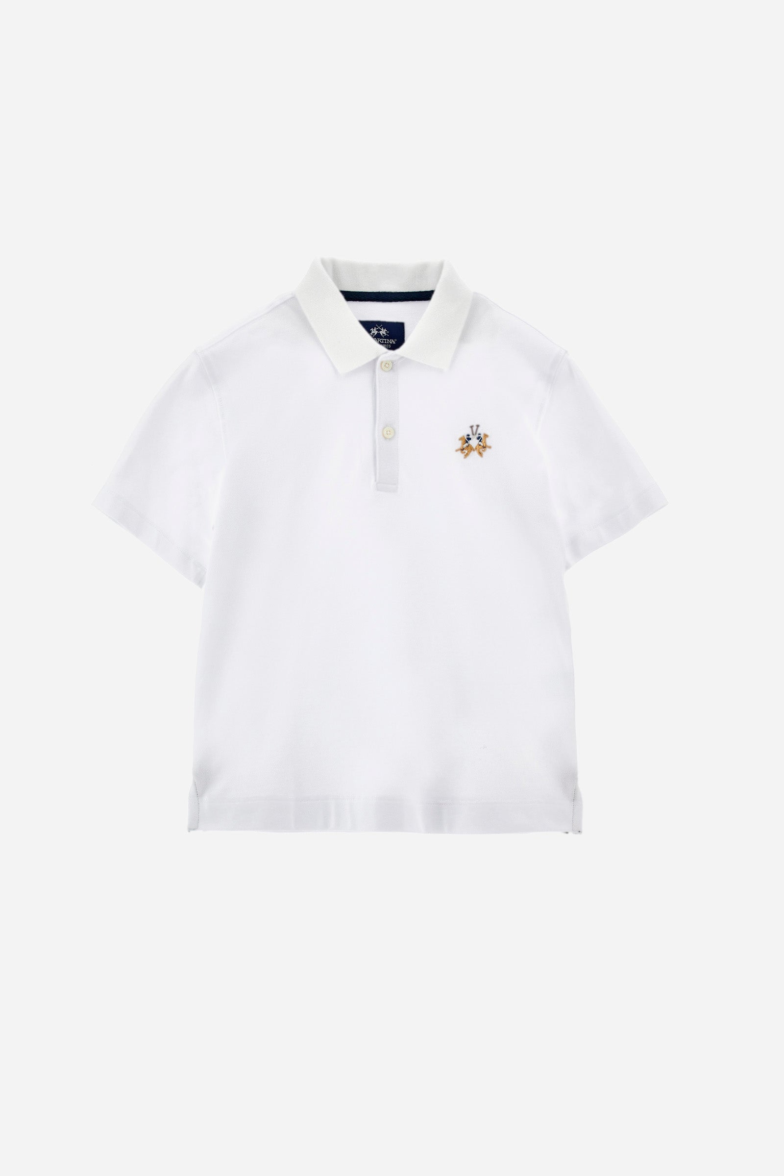 Boys' polo shirt in pique cotton