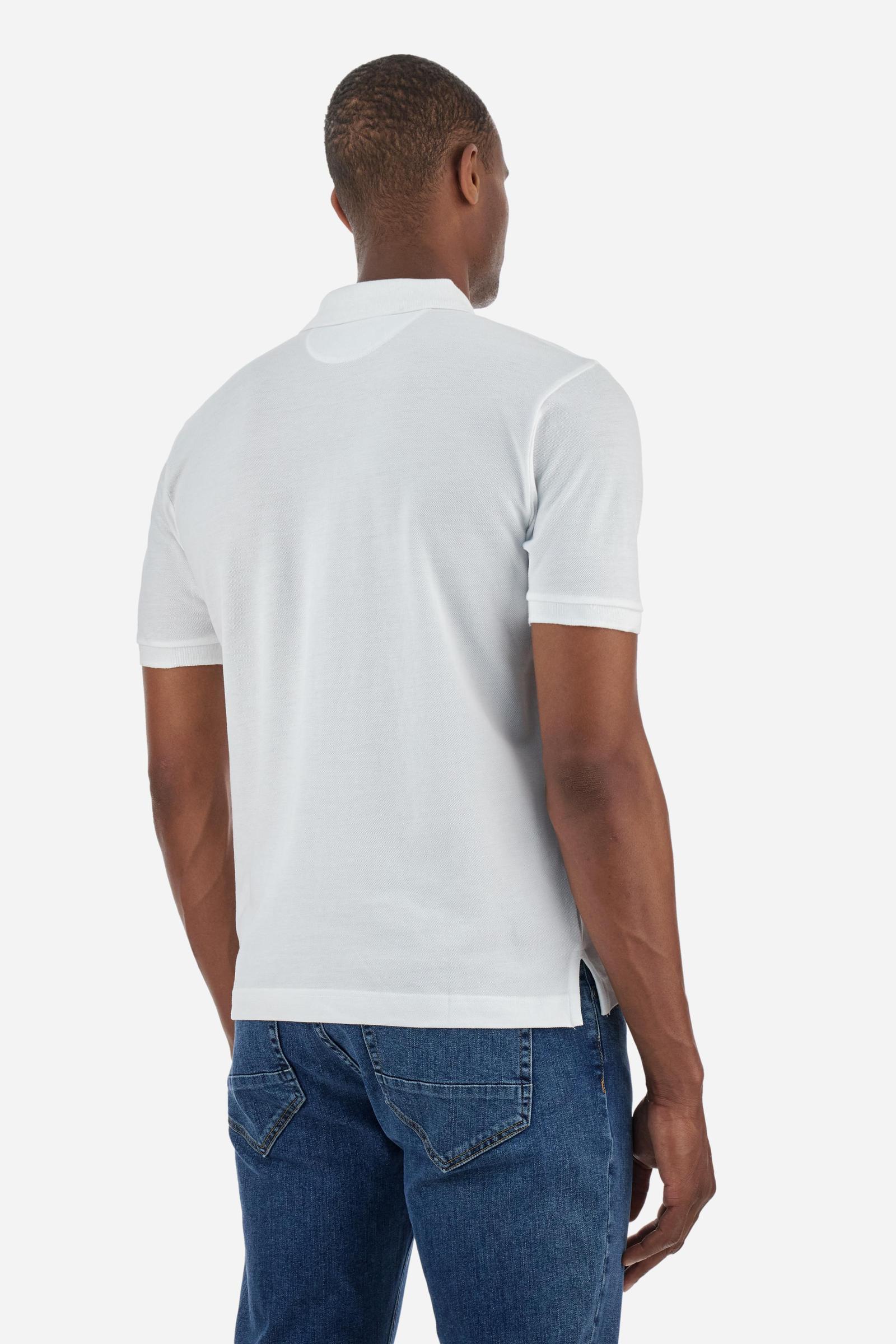 Men's short-sleeved regular-fit polo shirt - Optic White