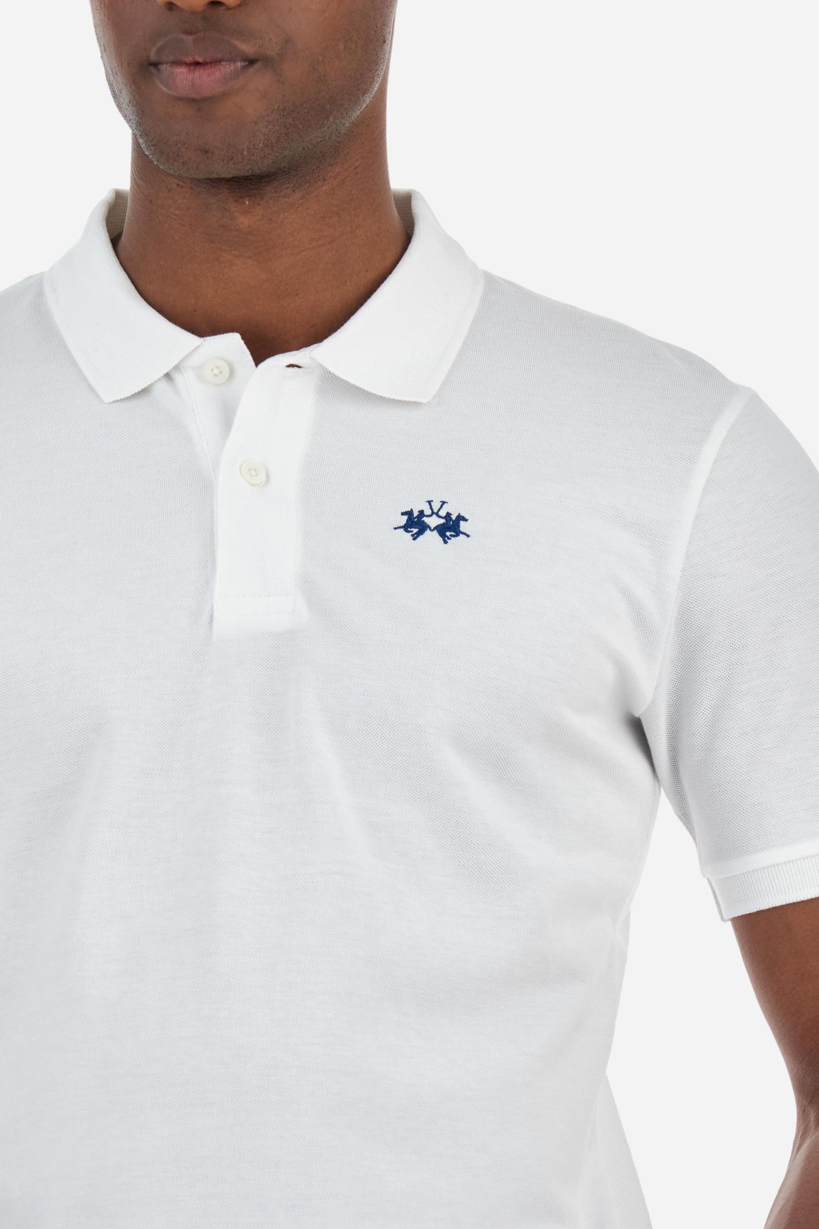 Men's short-sleeved regular-fit polo shirt - Optic White