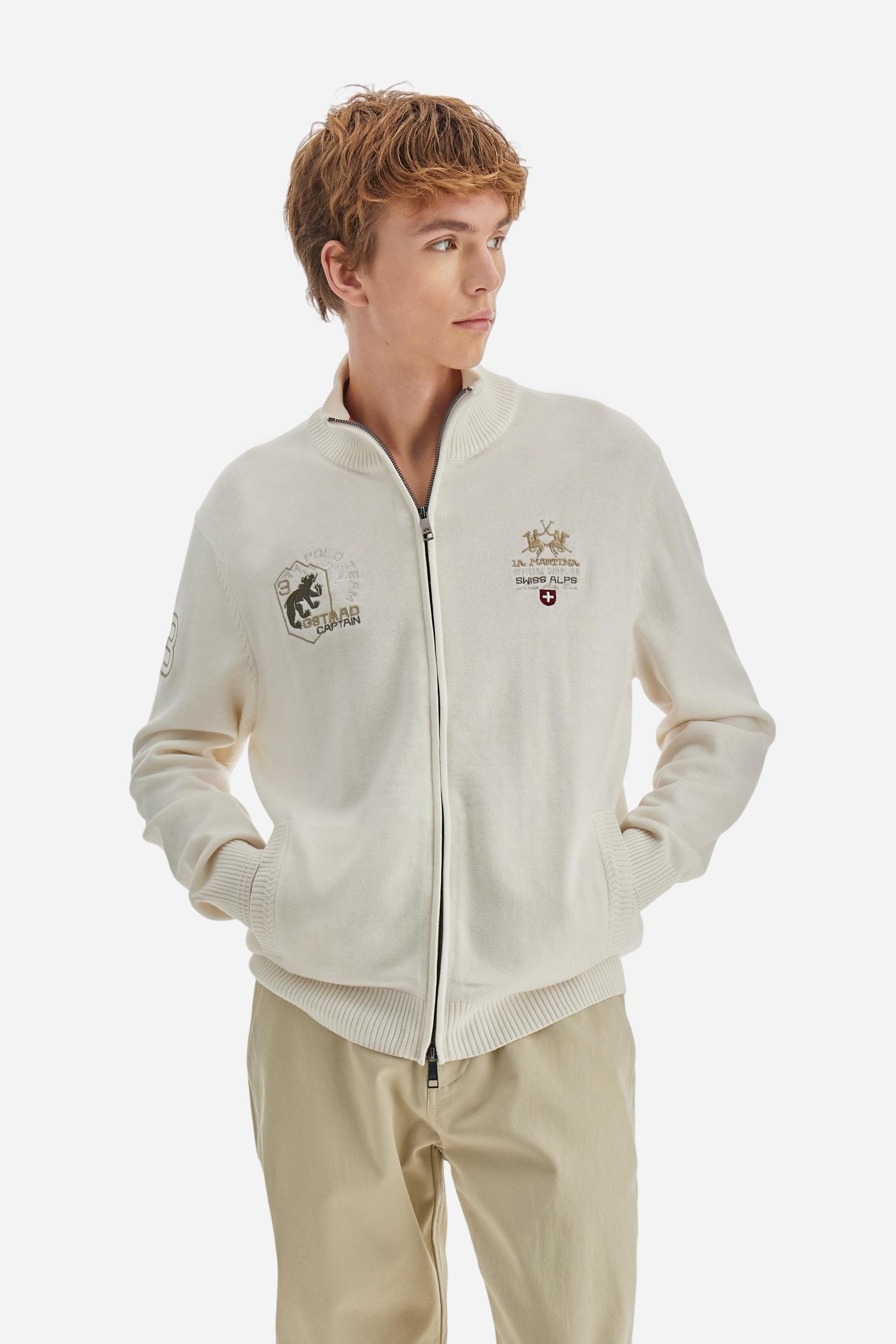 Jersey hombre cremallera completa mezcla lana Polo Team - Bradford