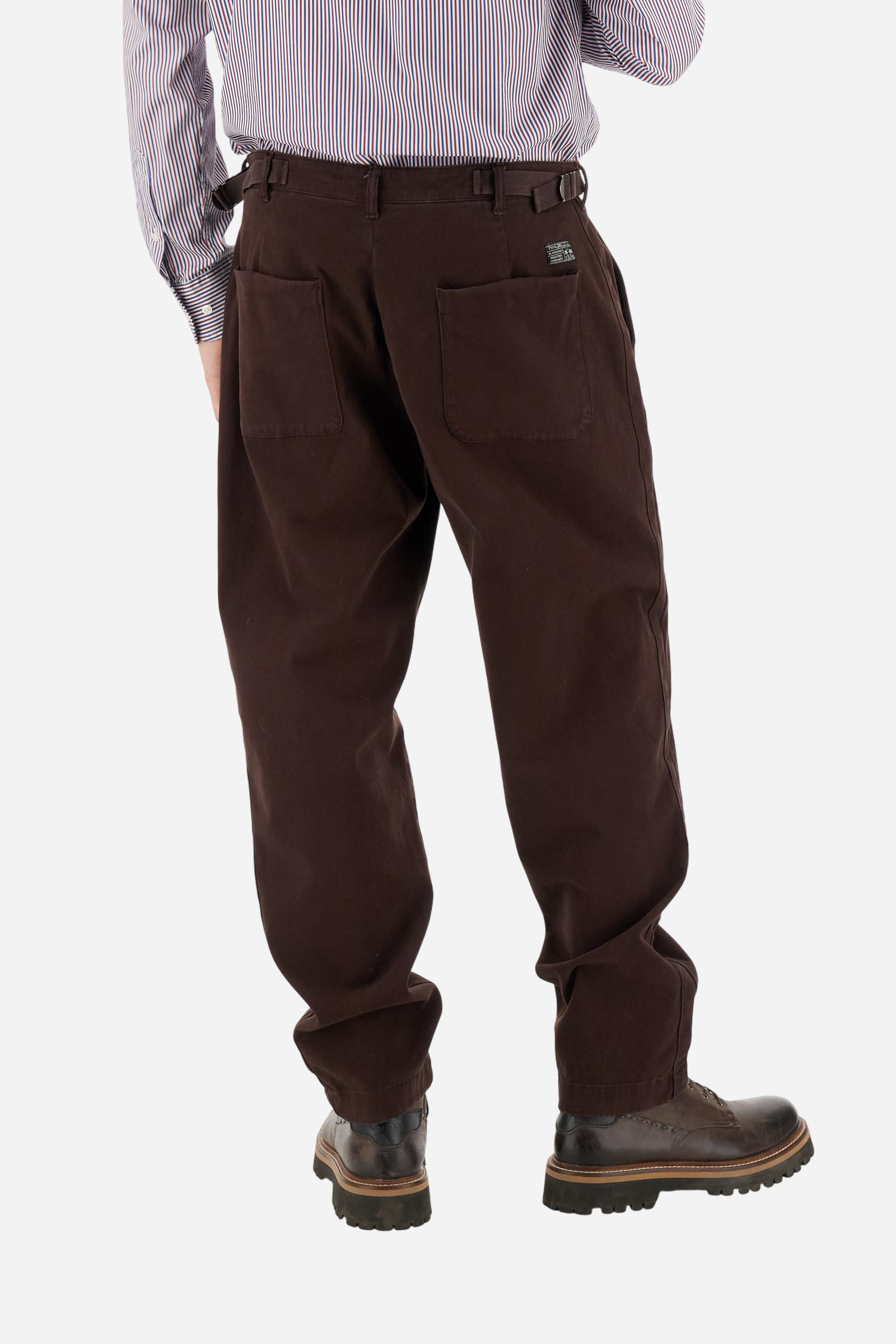 Men’s twill trousers garment dyed pigment finish - Birdy