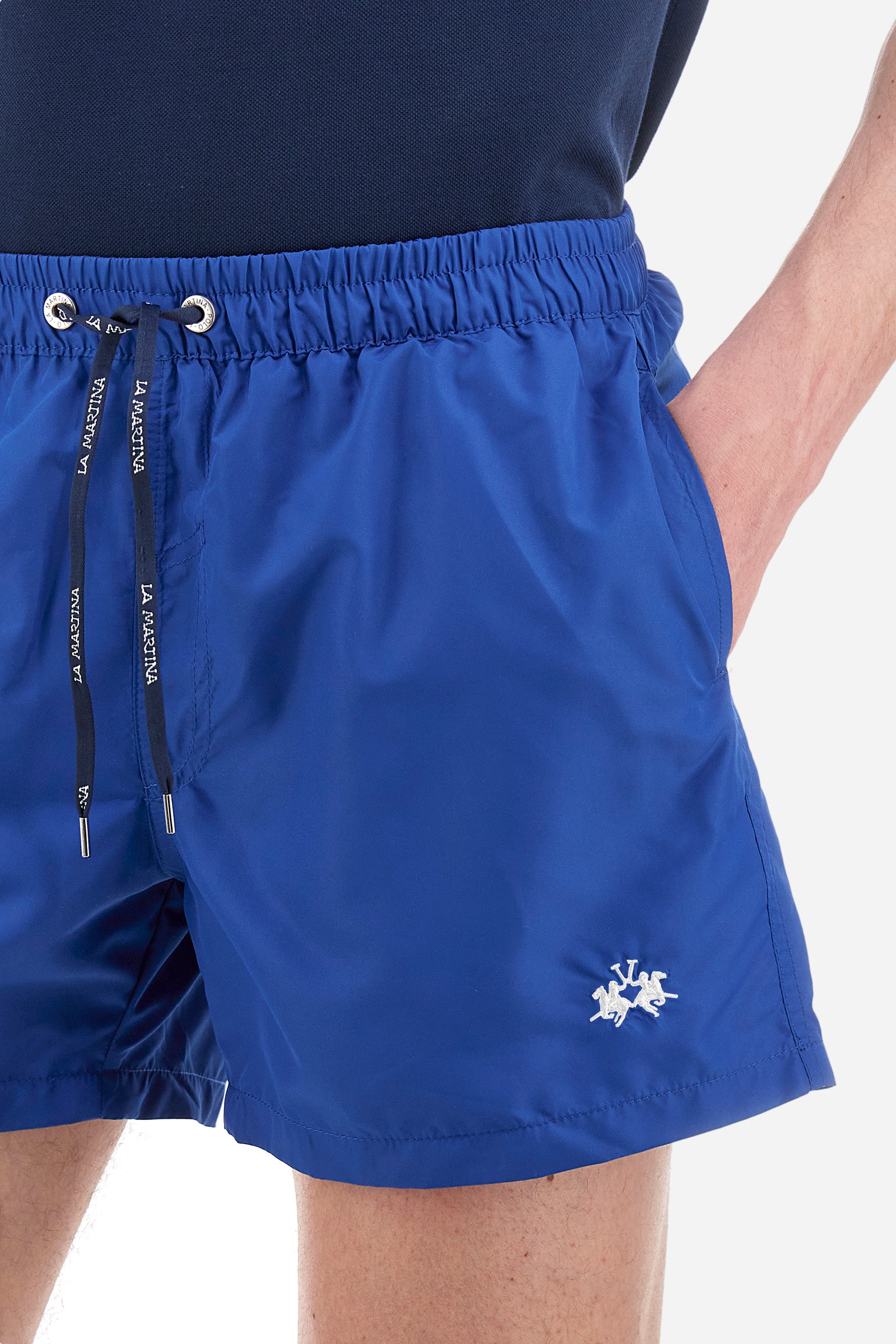 Bade-Boxershorts aus Nylon mit Logo-Stickerei - Adrien