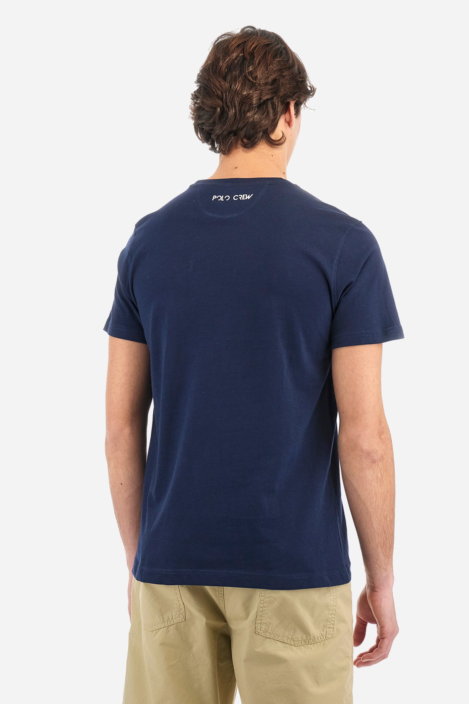 Cotton T-shirt with contrast logo - Anwar