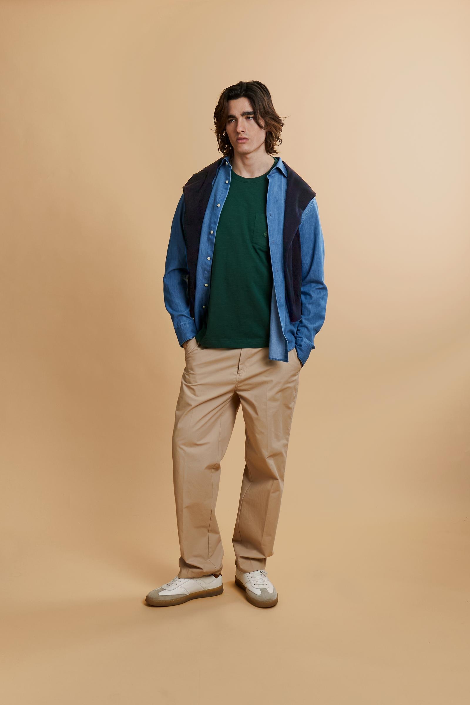 Men’s slub jersey T-shirt with logo chest pocket - Tuan