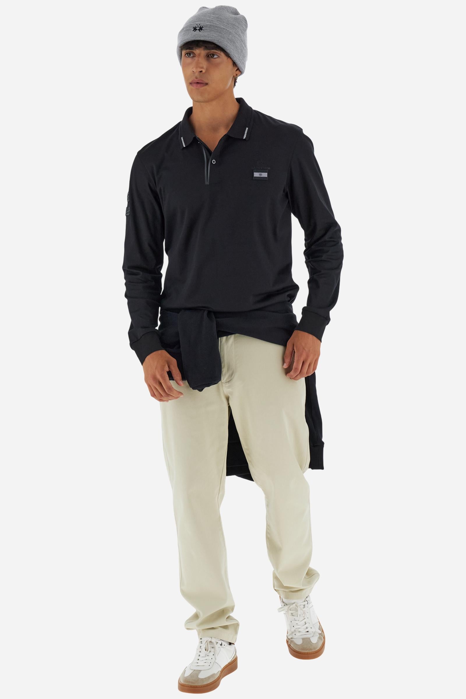 Men’s long-sleeve polo fluid jersey AAP - Booker