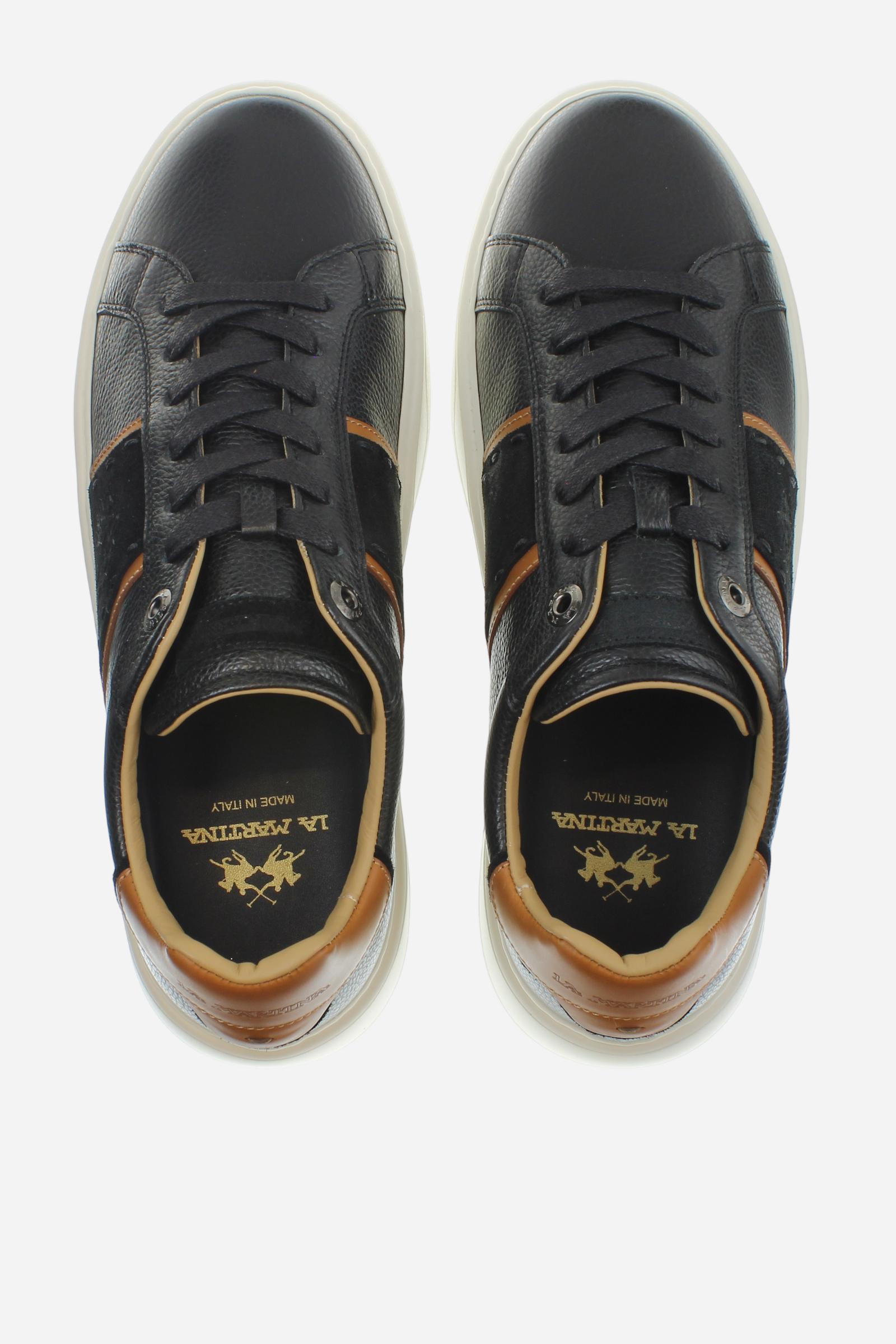 Basket artisanale en cuir et croûte de cuir Made in Italy