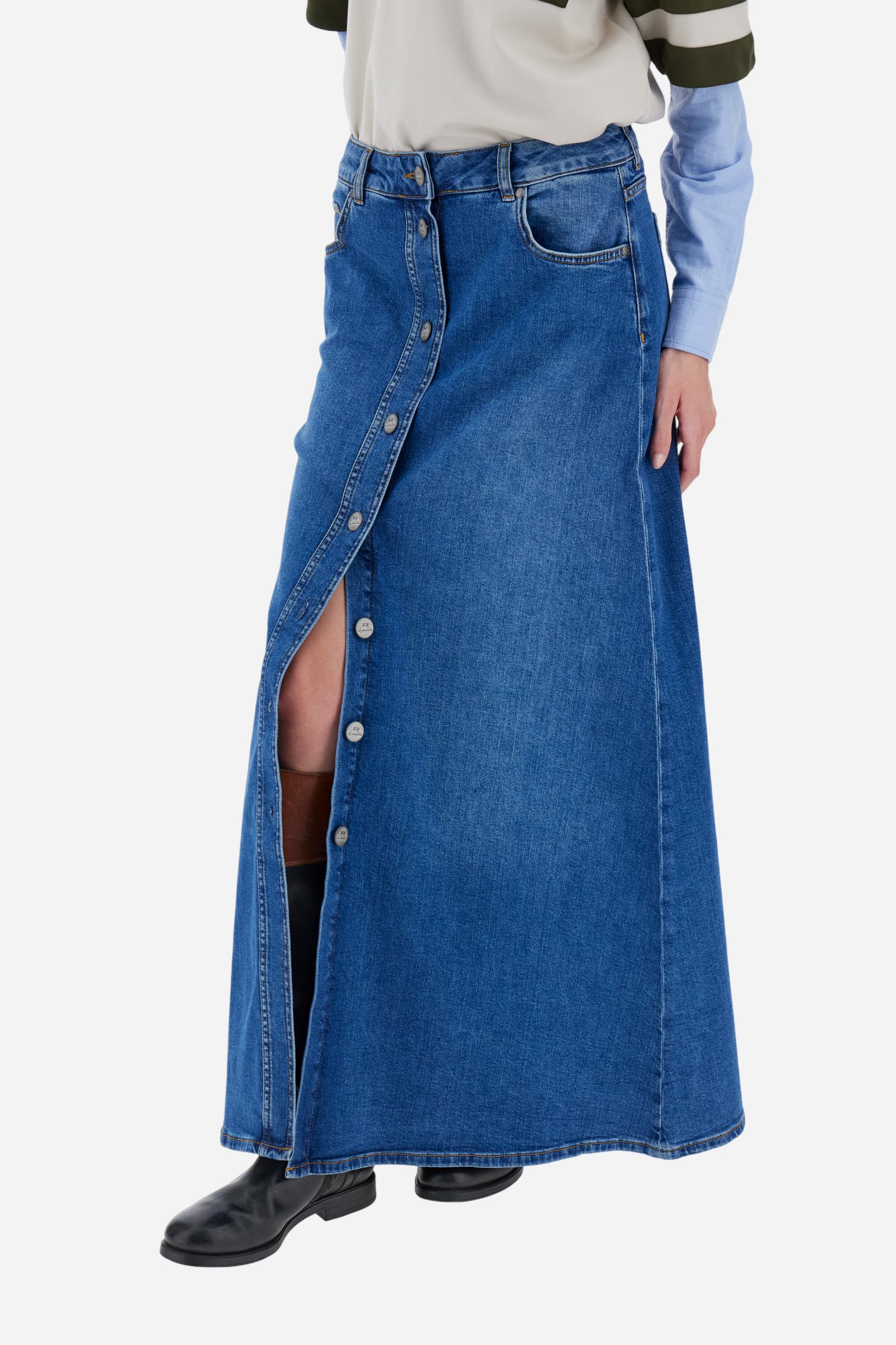 Long denim skirt with 5 pockets - Begonia | La Martina