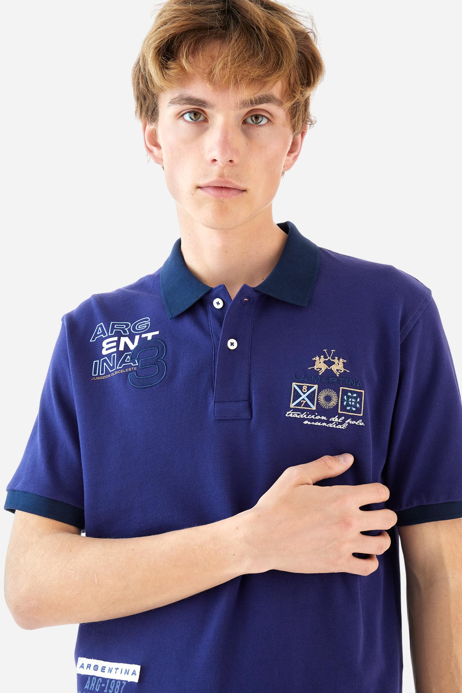 Regular fit polo shirt in stretch cotton piqué - Aicher