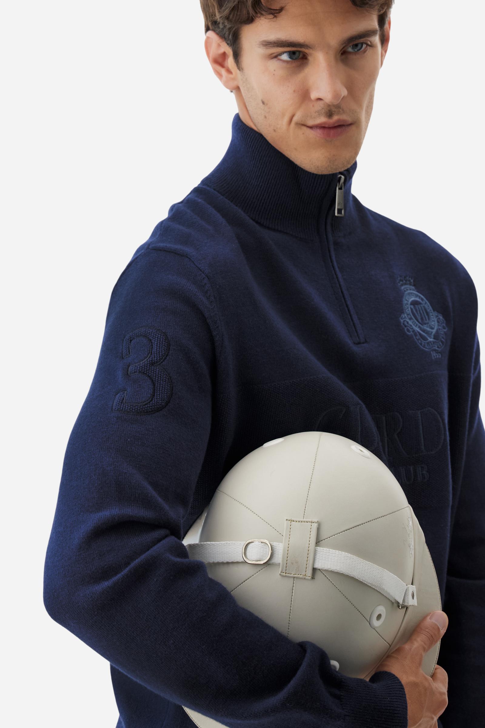 Jersey de hombre de cuello alto con cremallera en lana - Boulus