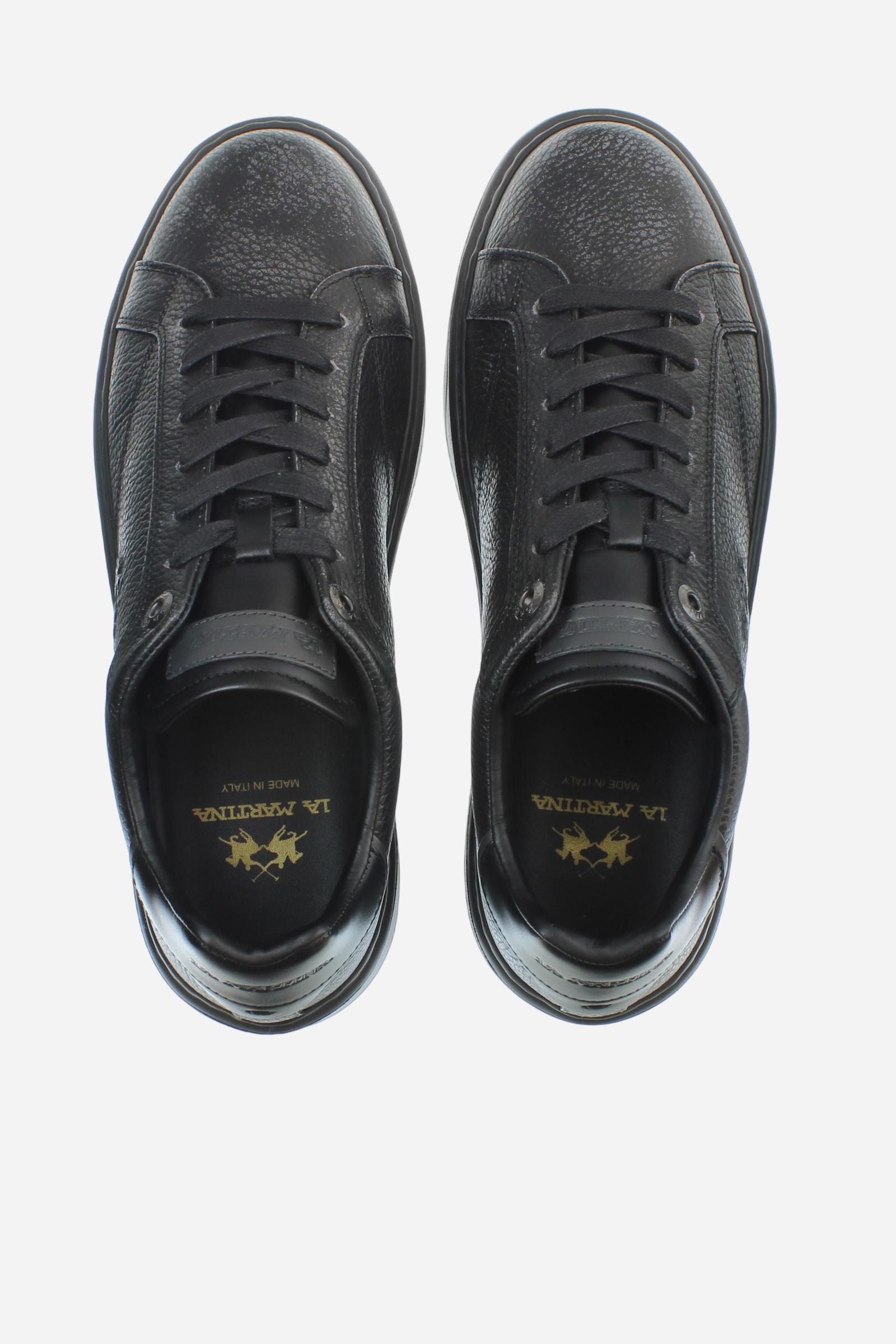 Basket en cuir foulonné effet vintage