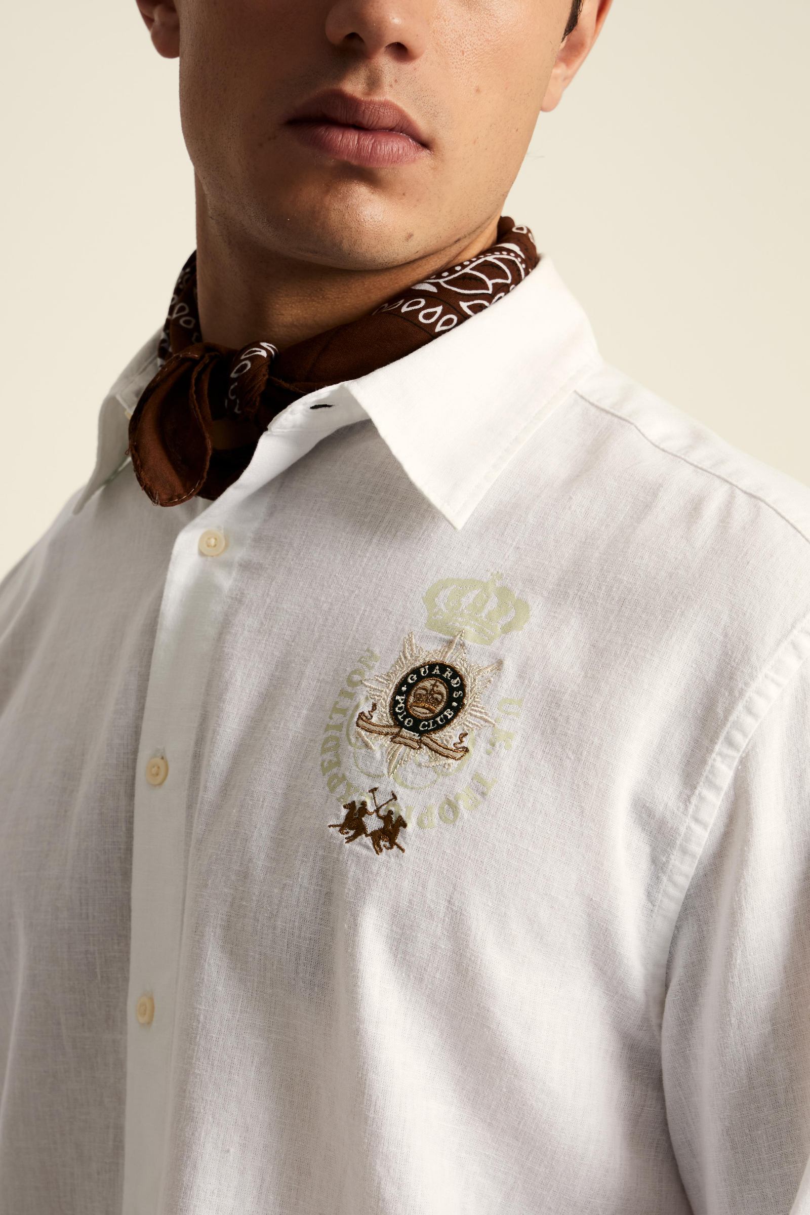 Men’s cotton and linen shirt Guards - Crispin