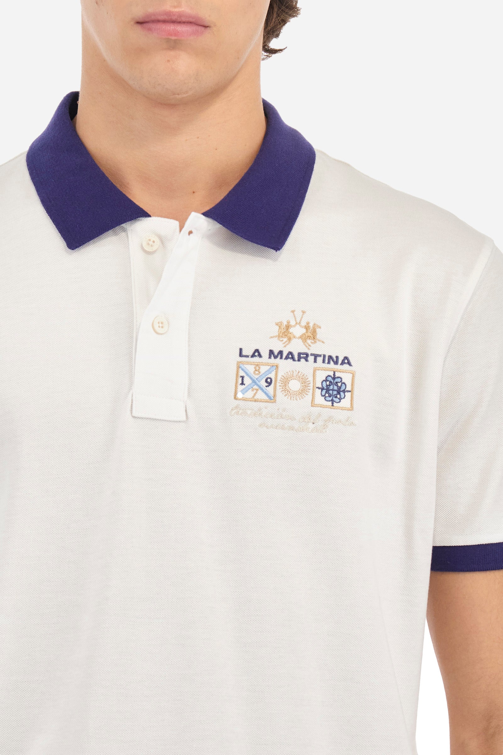 Polo en coton avec logo multicolore - Archer