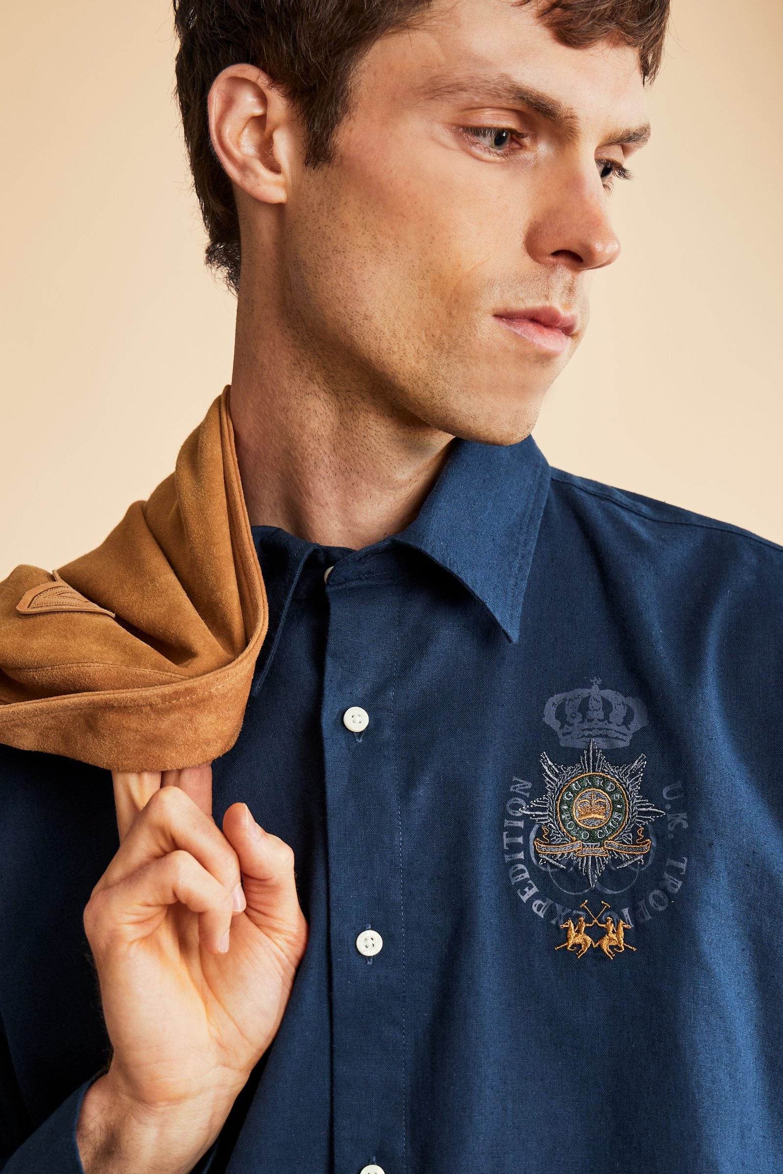 Men’s cotton and linen shirt Guards - Crispin