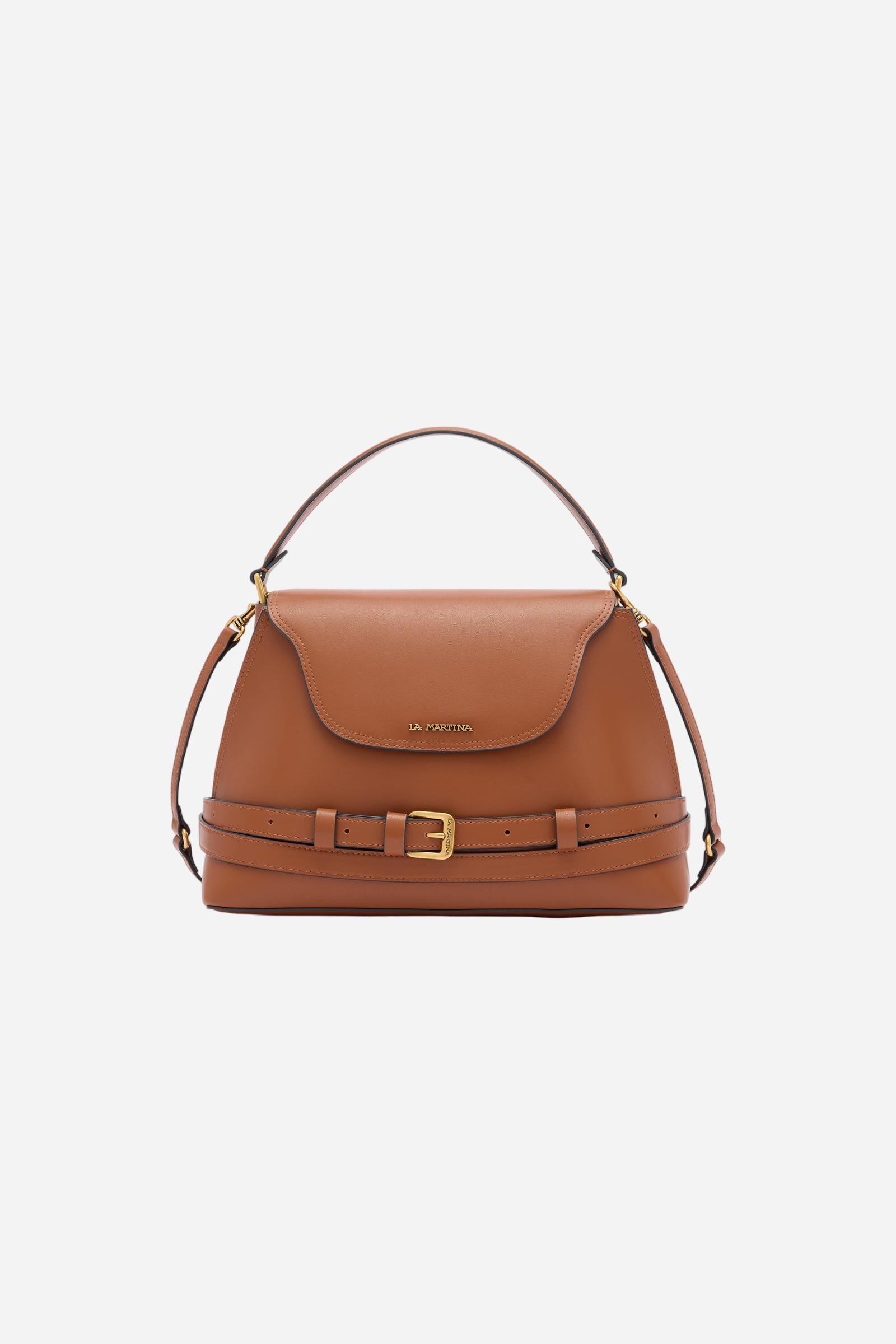 Sac cabas trapèze en cuir de veau avec rabat – Selva