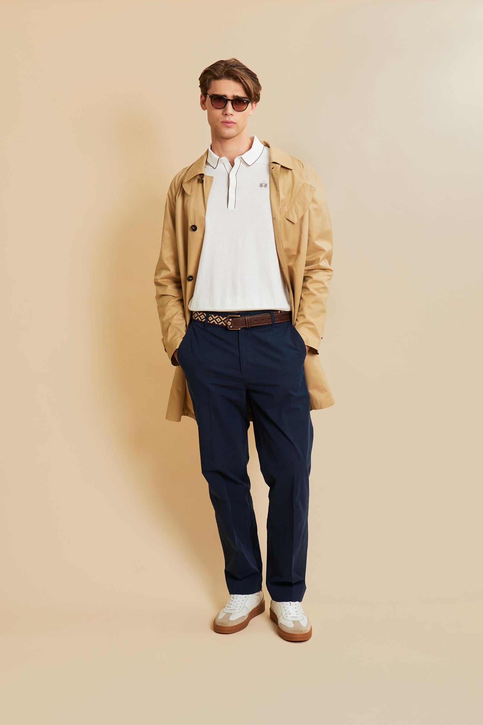 Men’s long-sleeve silk touch cotton polo - Crisanto