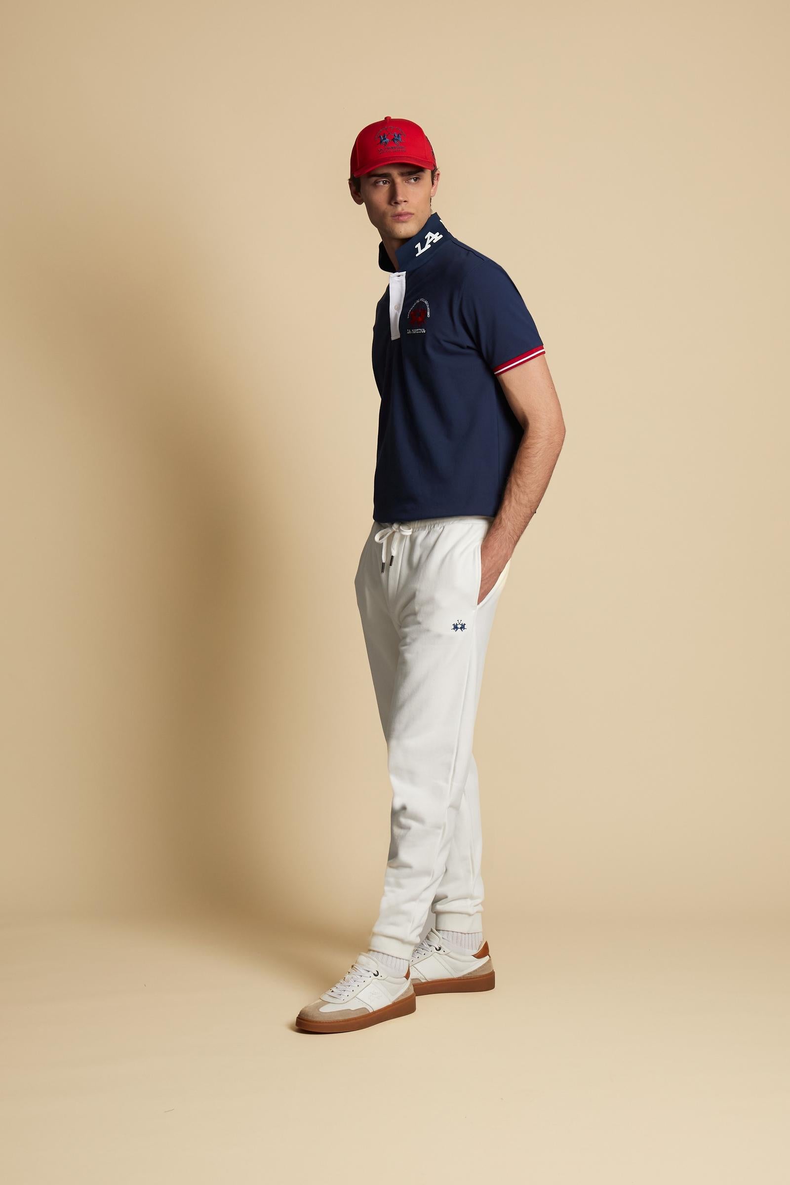 Men’s short sleeve stretch piqué polo shirt with contrast details – Trixie