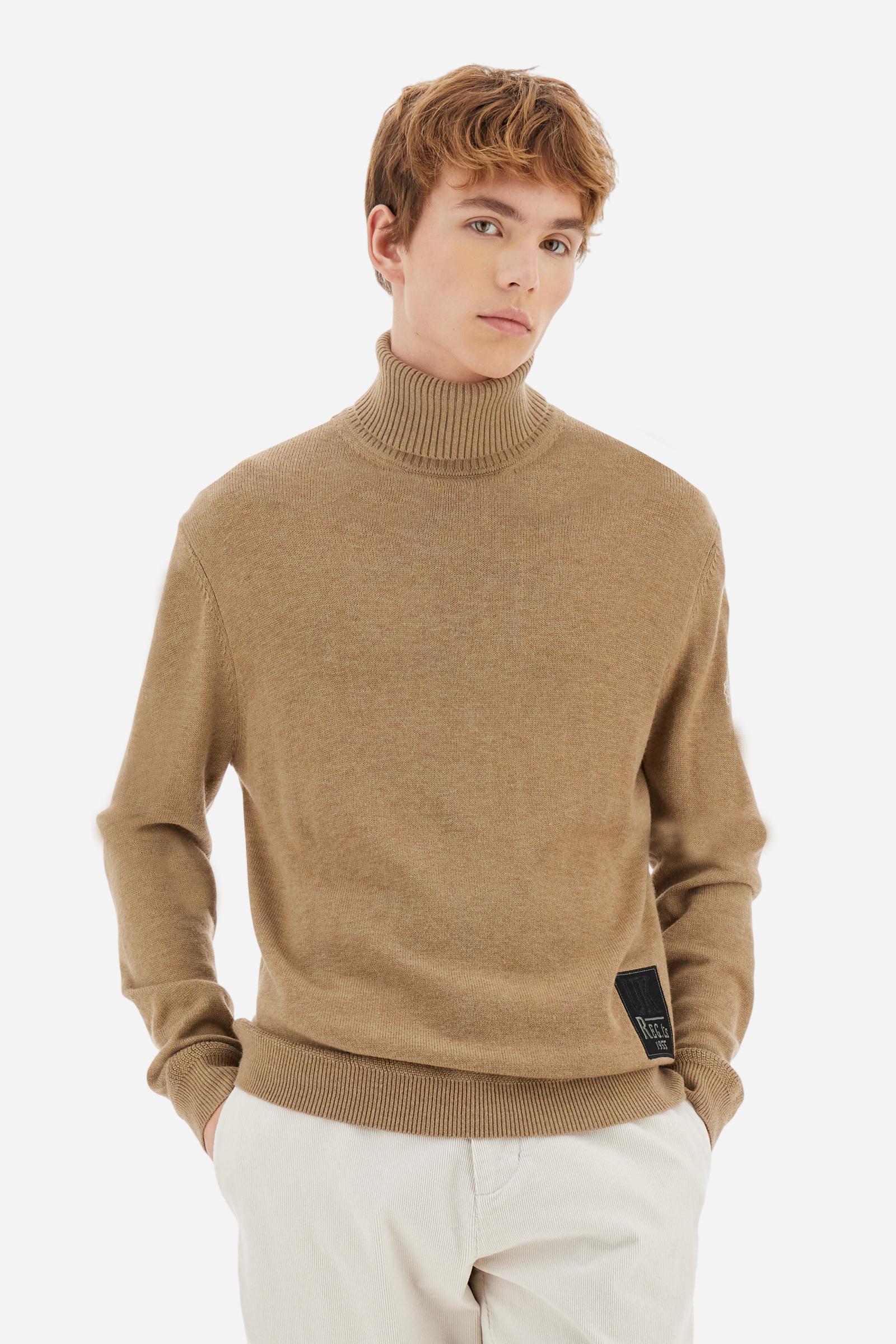 Suéter de hombre de cuello alto en algodón/lana - Bento