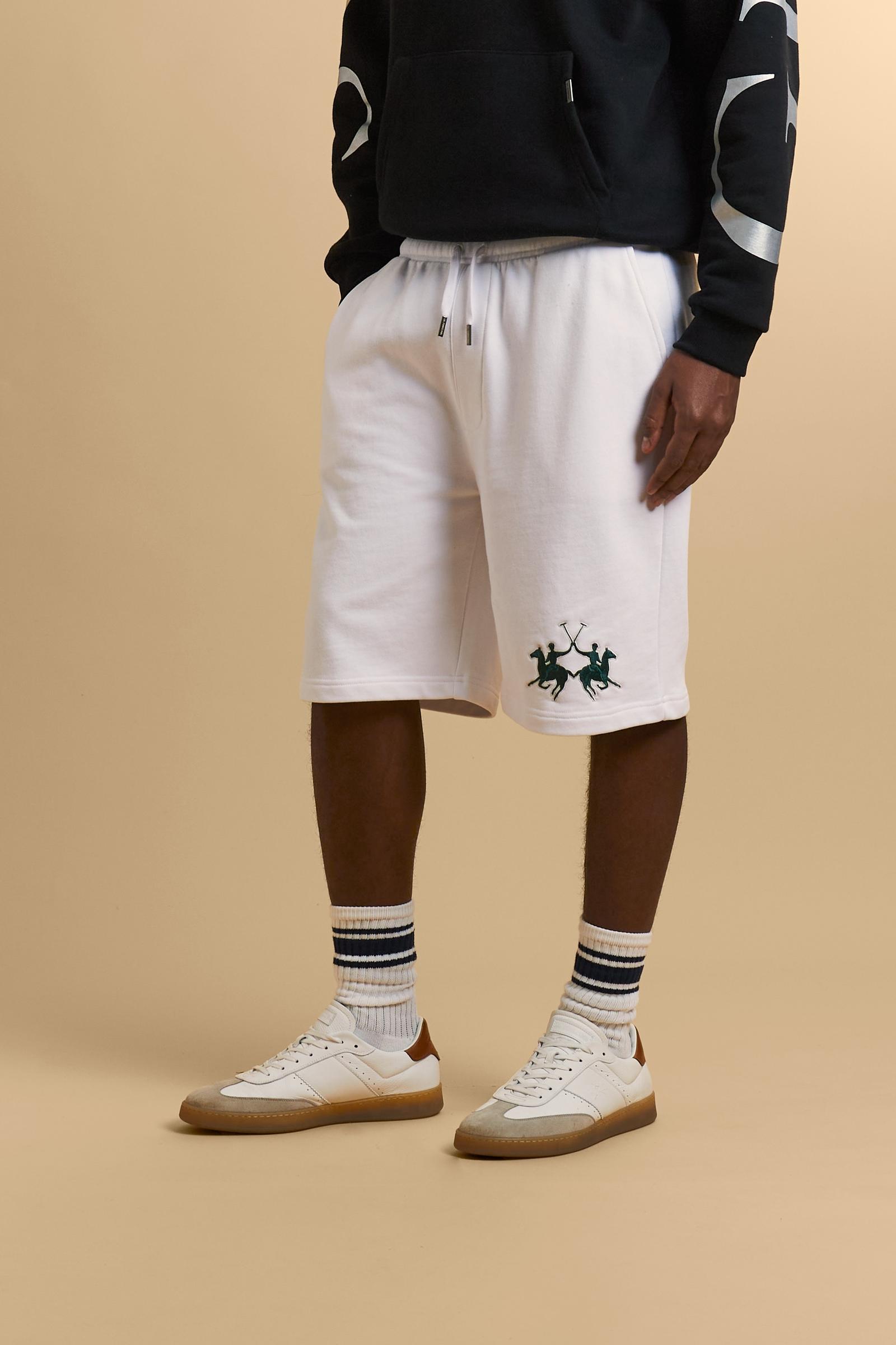 Men's bermuda shorts in cotton sweatshirt fabric with maxi logo - Remi