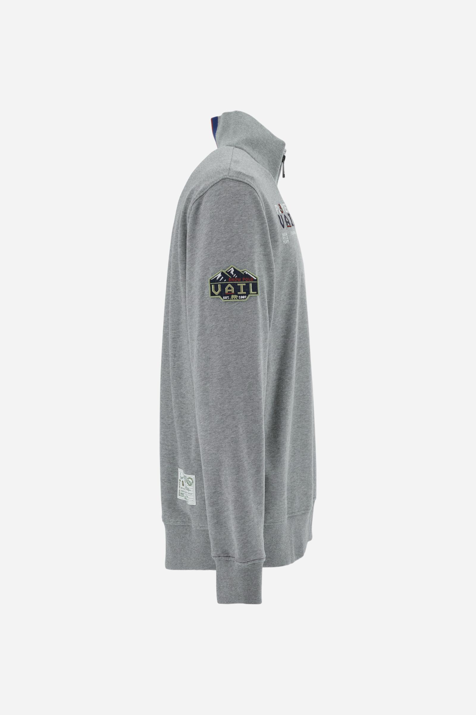 Sweat homme mélangé col montant zippé - Boris