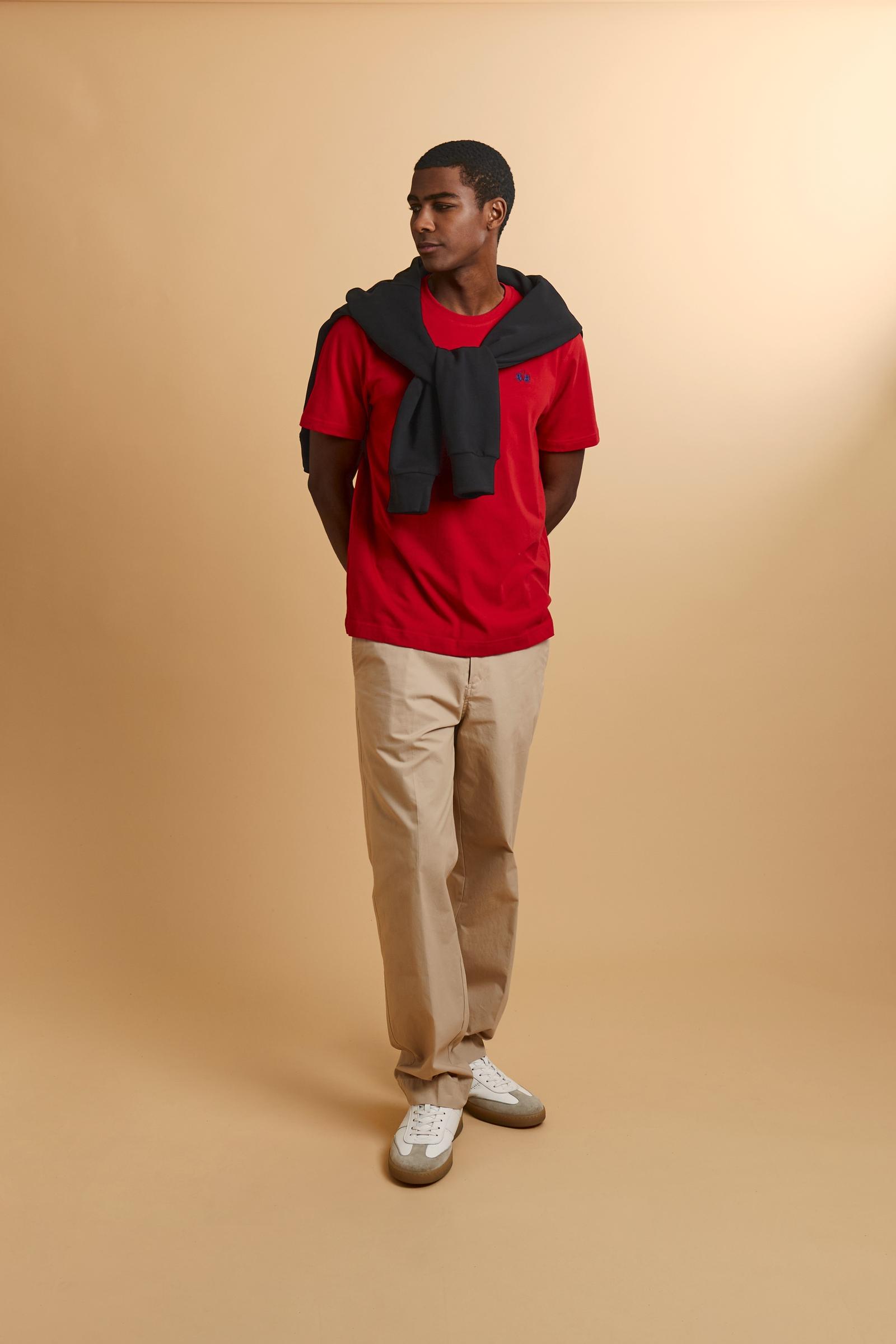 Men’s cotton jersey T-shirt with small logo - Serge