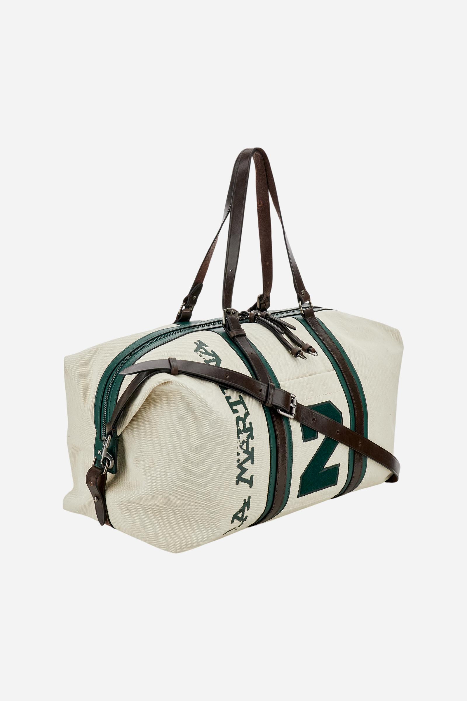 Borsa da viaggio in canvas lavato e pelle - Martin's