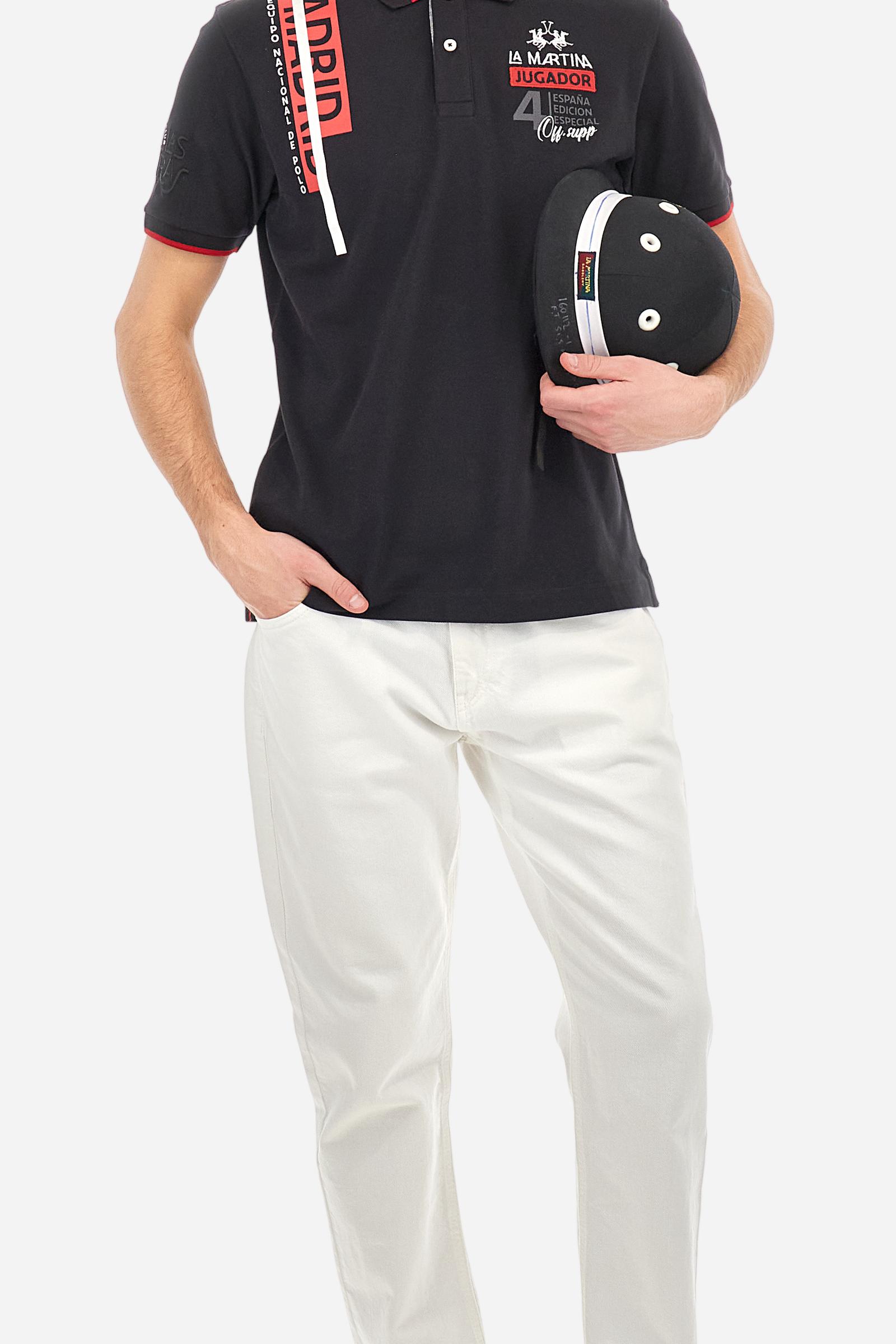Regular fit polo shirt in stretch cotton piqué - Aguirre