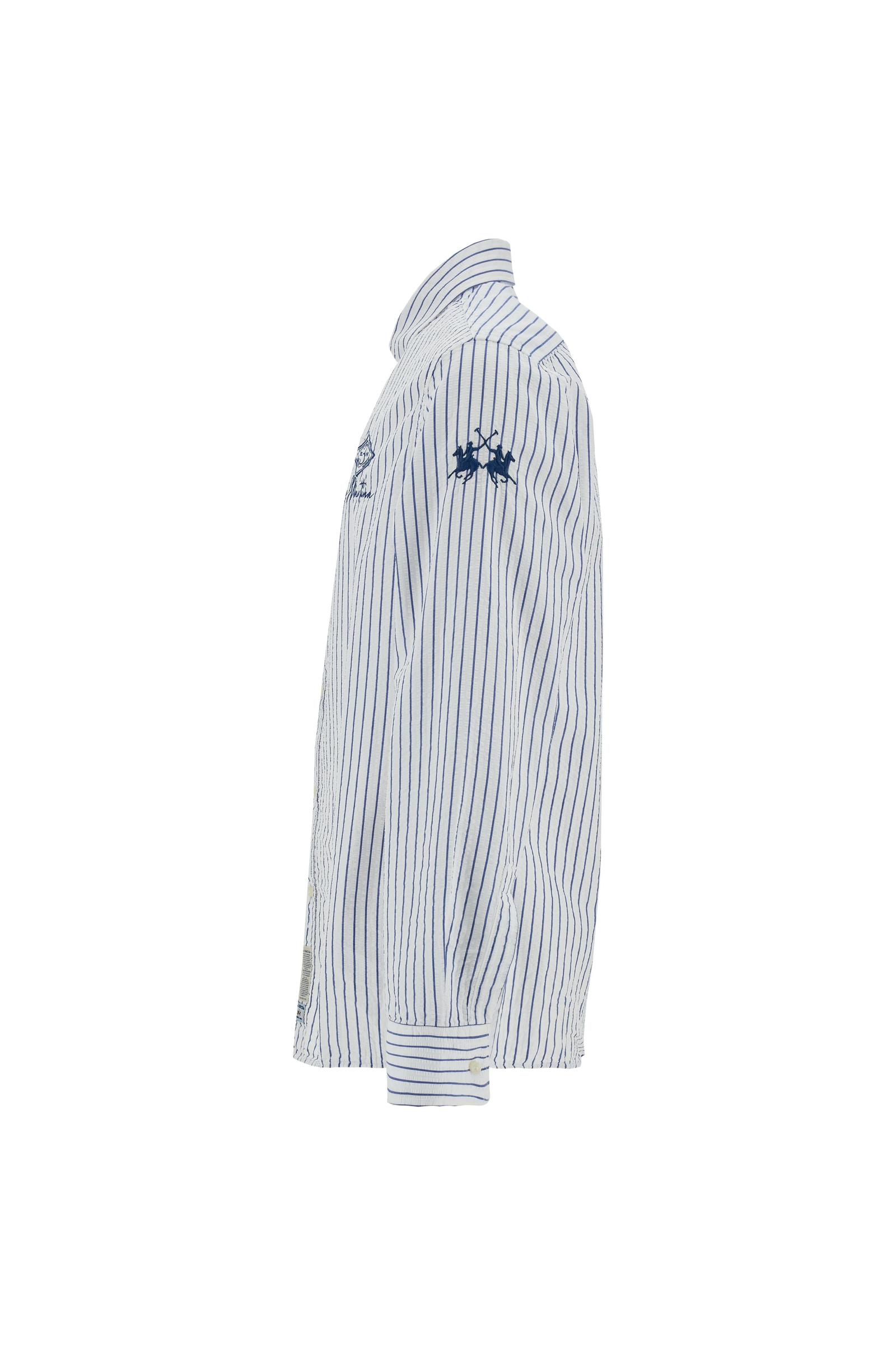 Men’s regular fit striped seersucker shirt - Cisco