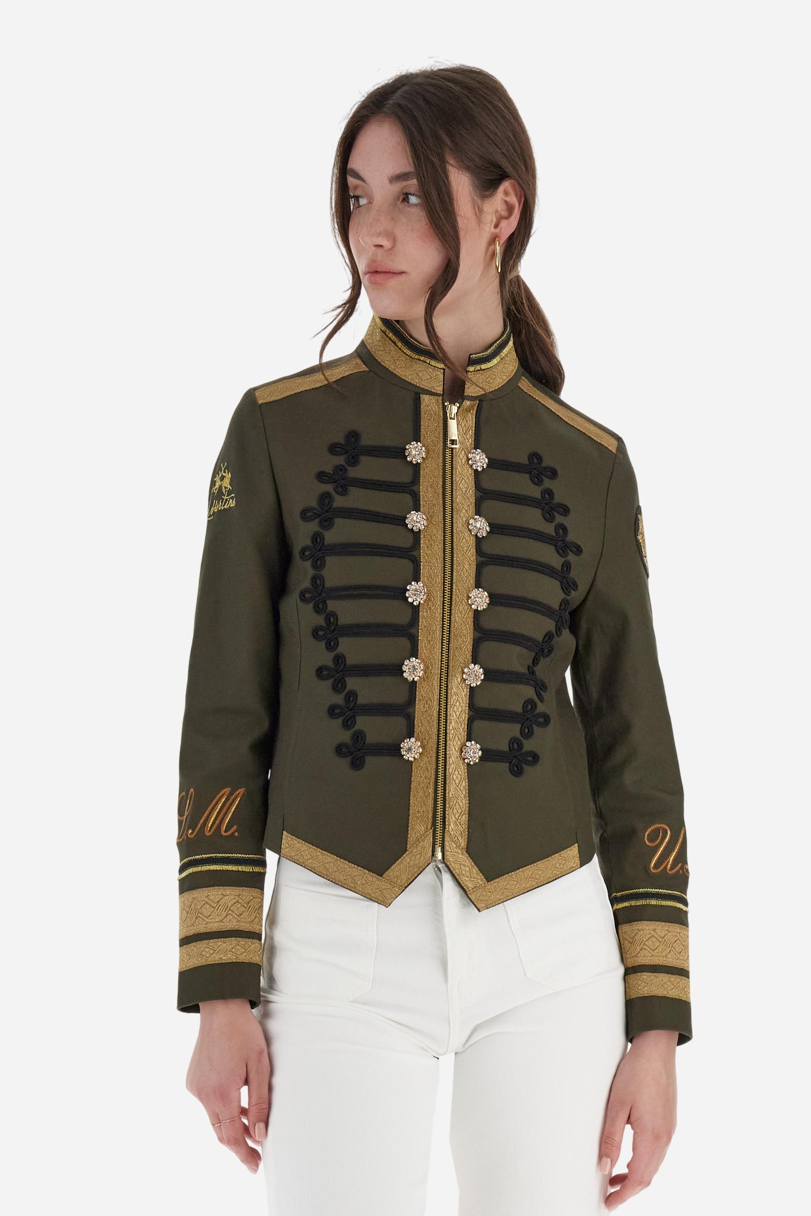 Saco de sarga de algodón para mujer con adornos - Beatriz