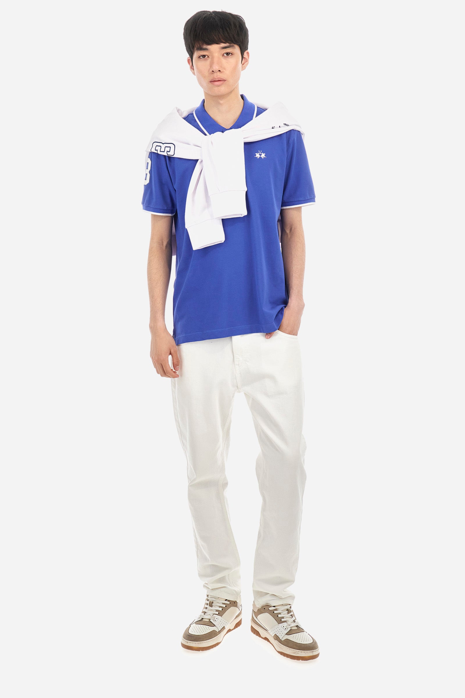 Polo en coton avec patch n° 3 - Akio