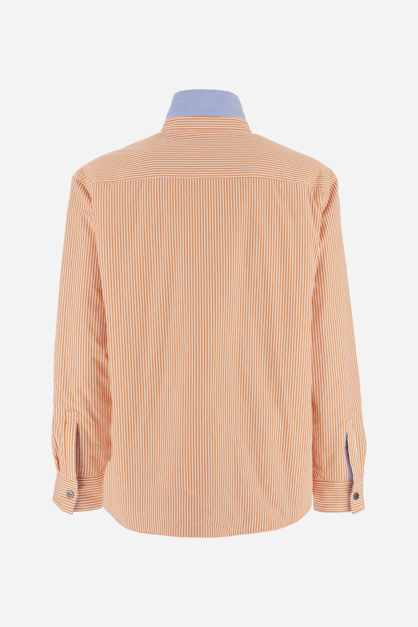 Overshirt uomo double-face in oxford e cotone rigato - Chile