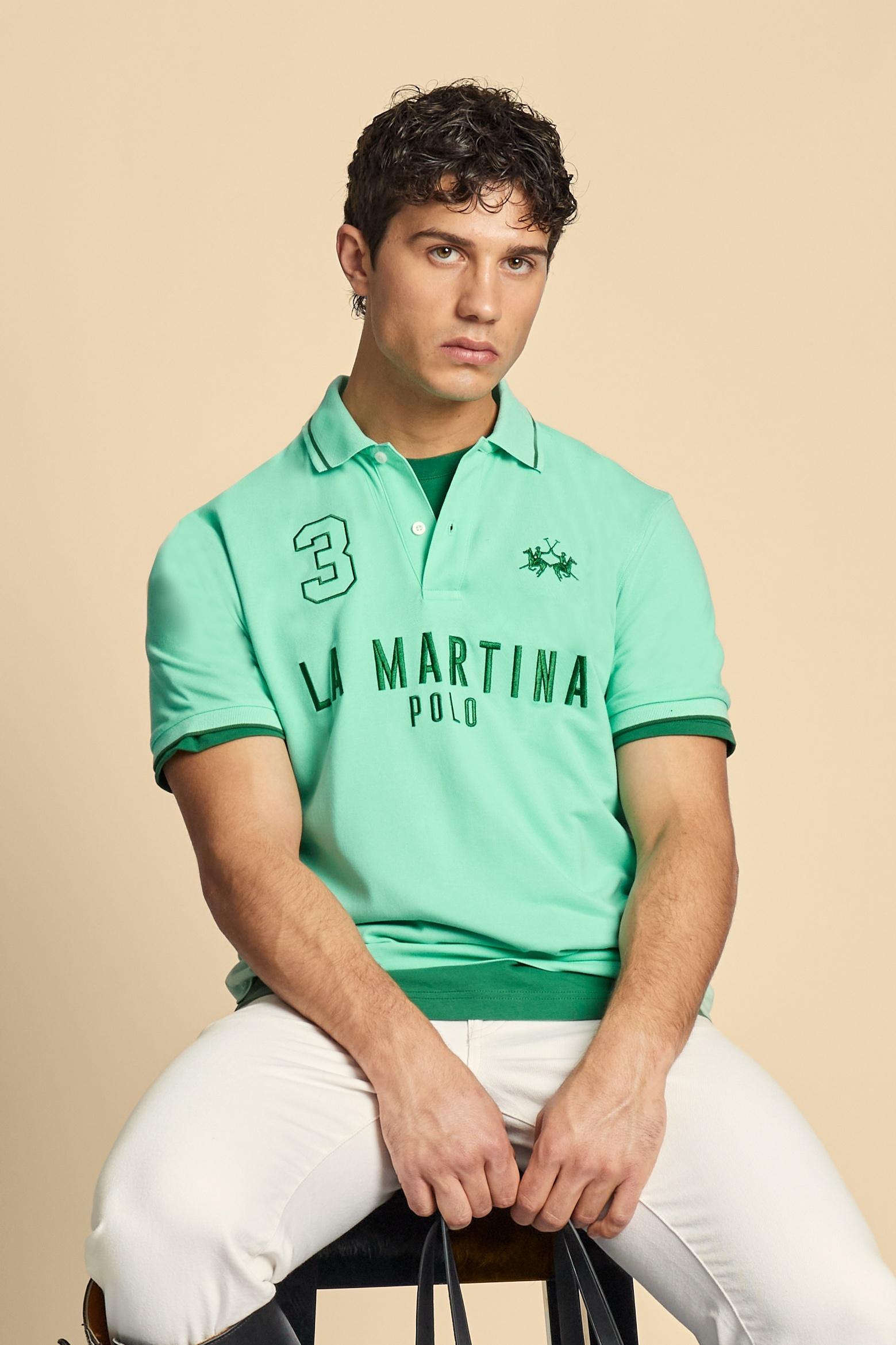 Men's short sleeve polo in stretch piqué Iconic - Yeshayahu