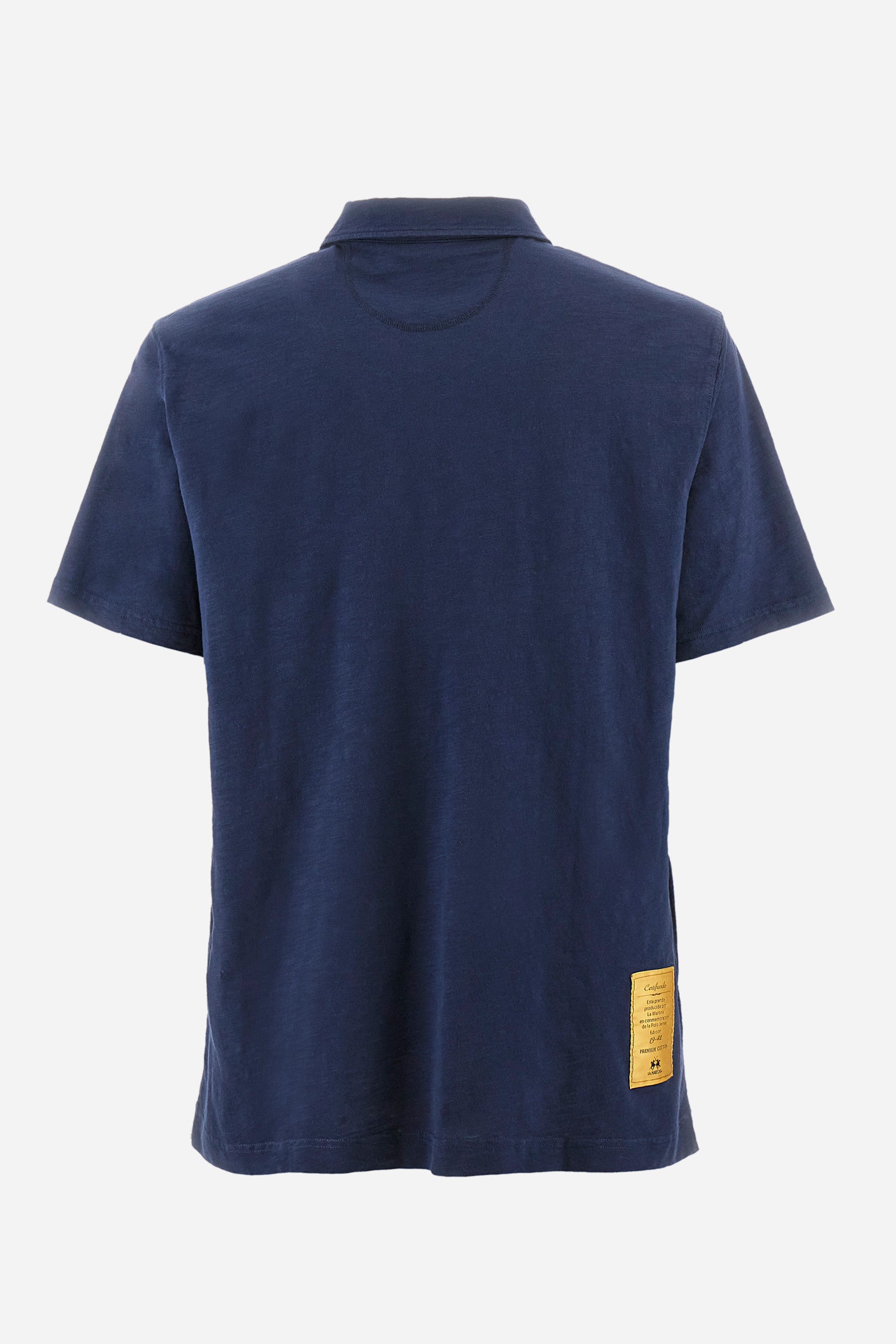 Men's short-sleeved regular fit polo shirt in 100% cotton - Navy