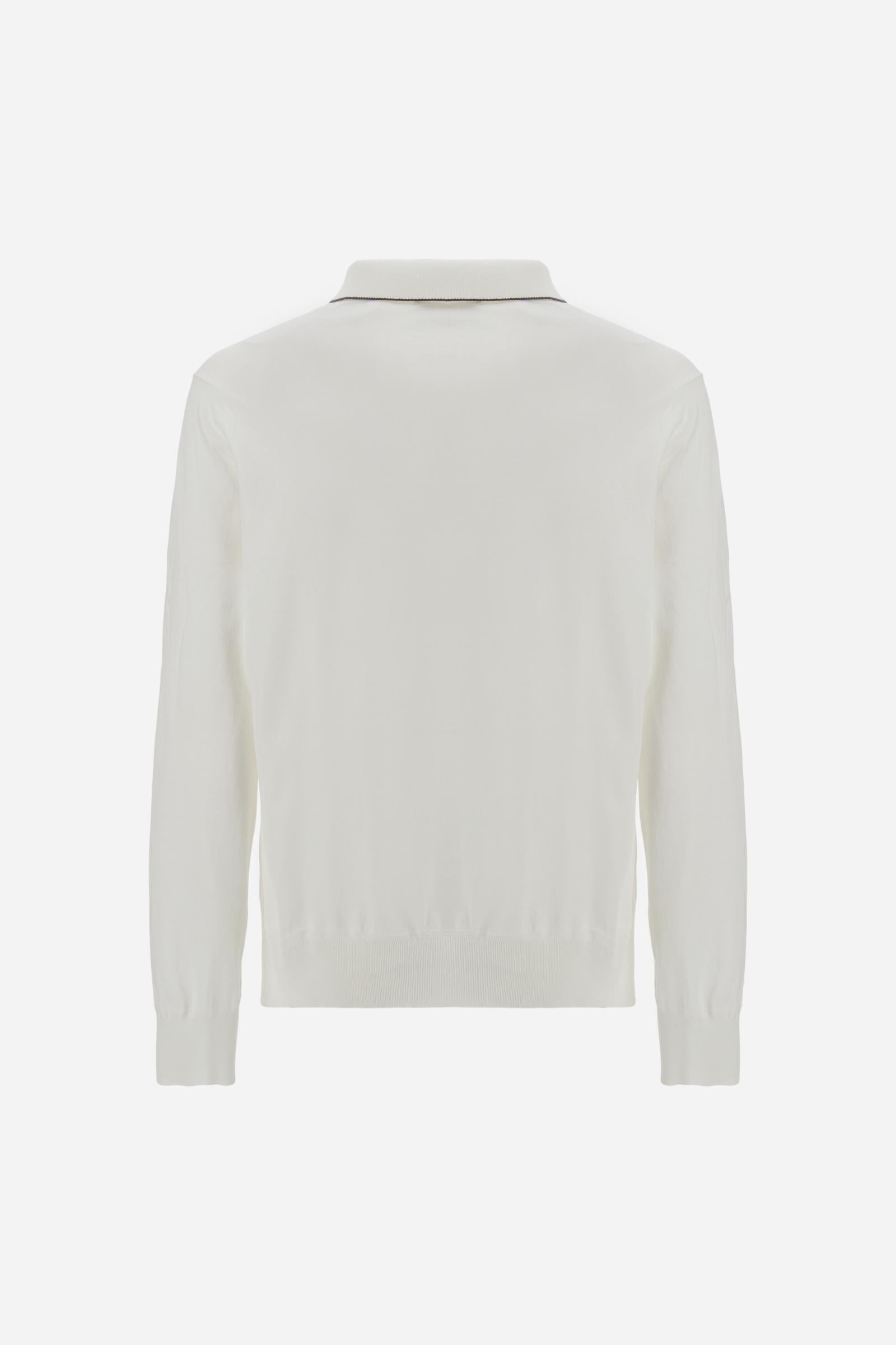 Men’s long-sleeve silk touch cotton polo - Crisanto