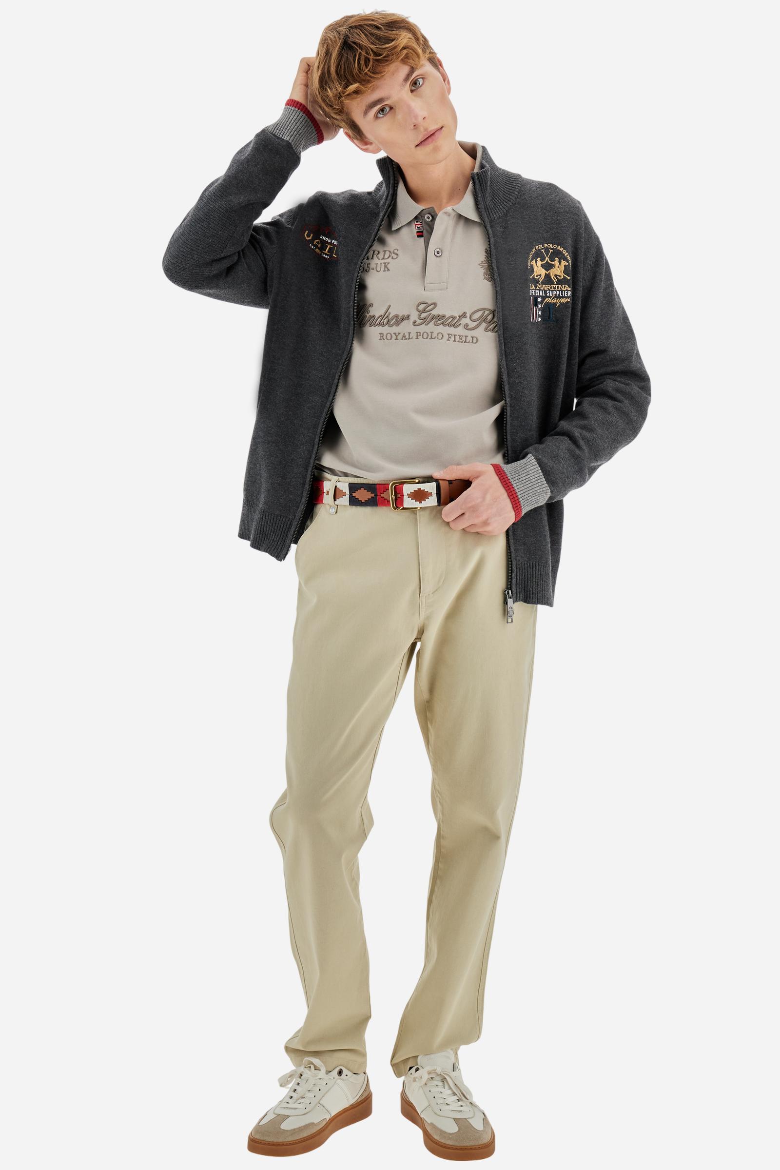 Men’s full zip wool blend sweater Polo Team - Bradford