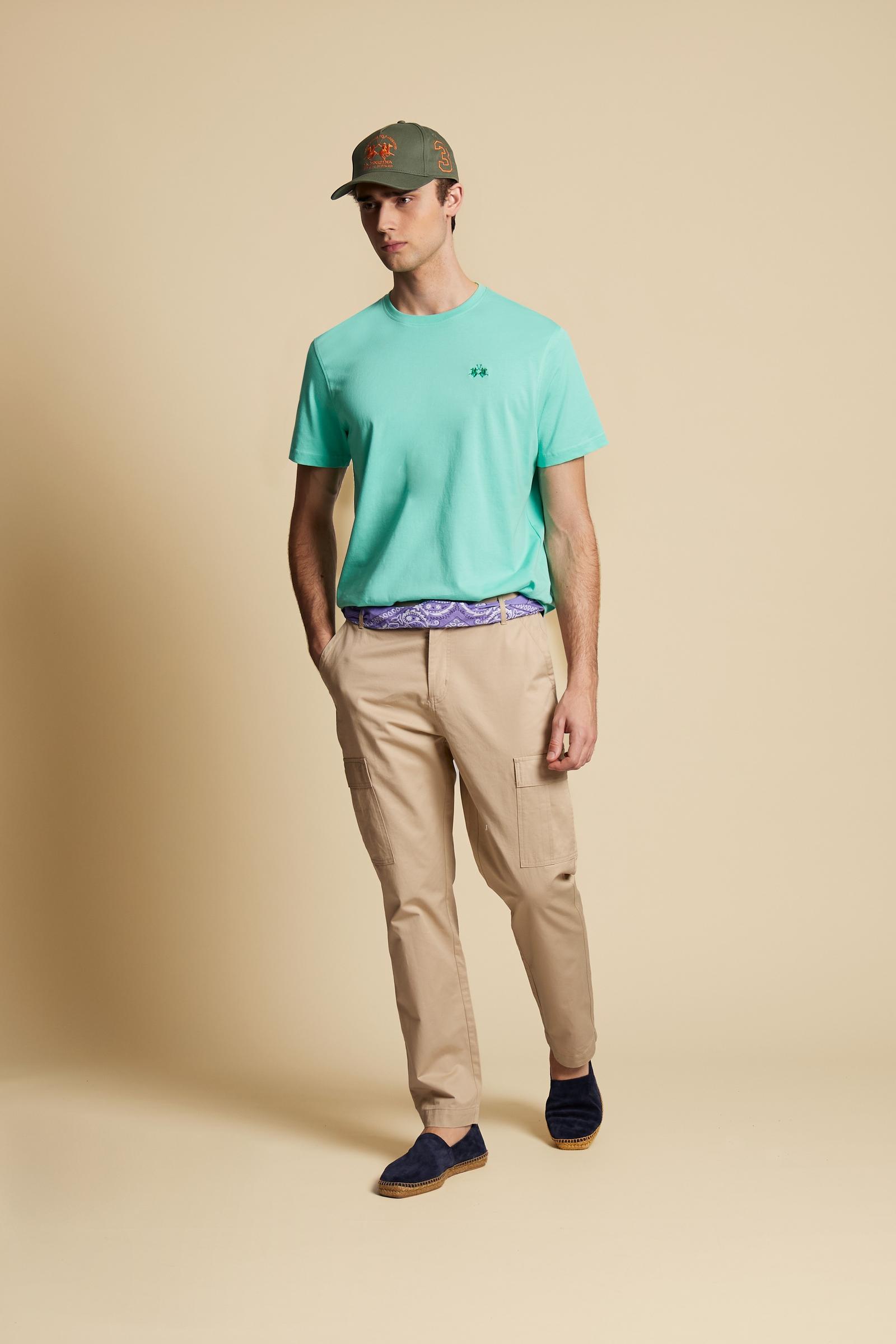 Men’s cotton jersey T-shirt with small logo - Serge