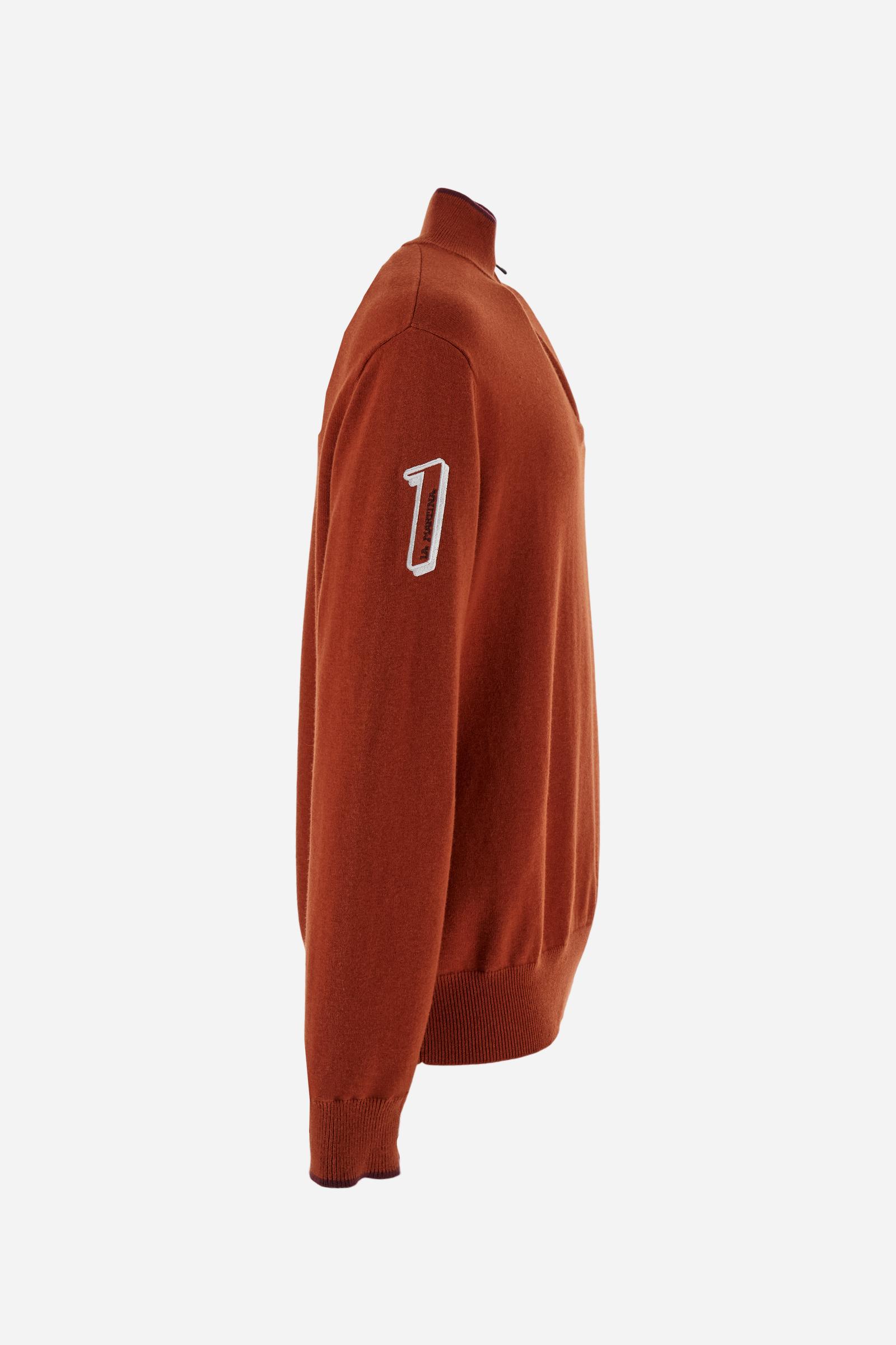 Men’s wool half‑zip mock‑neck sweater - Breehan