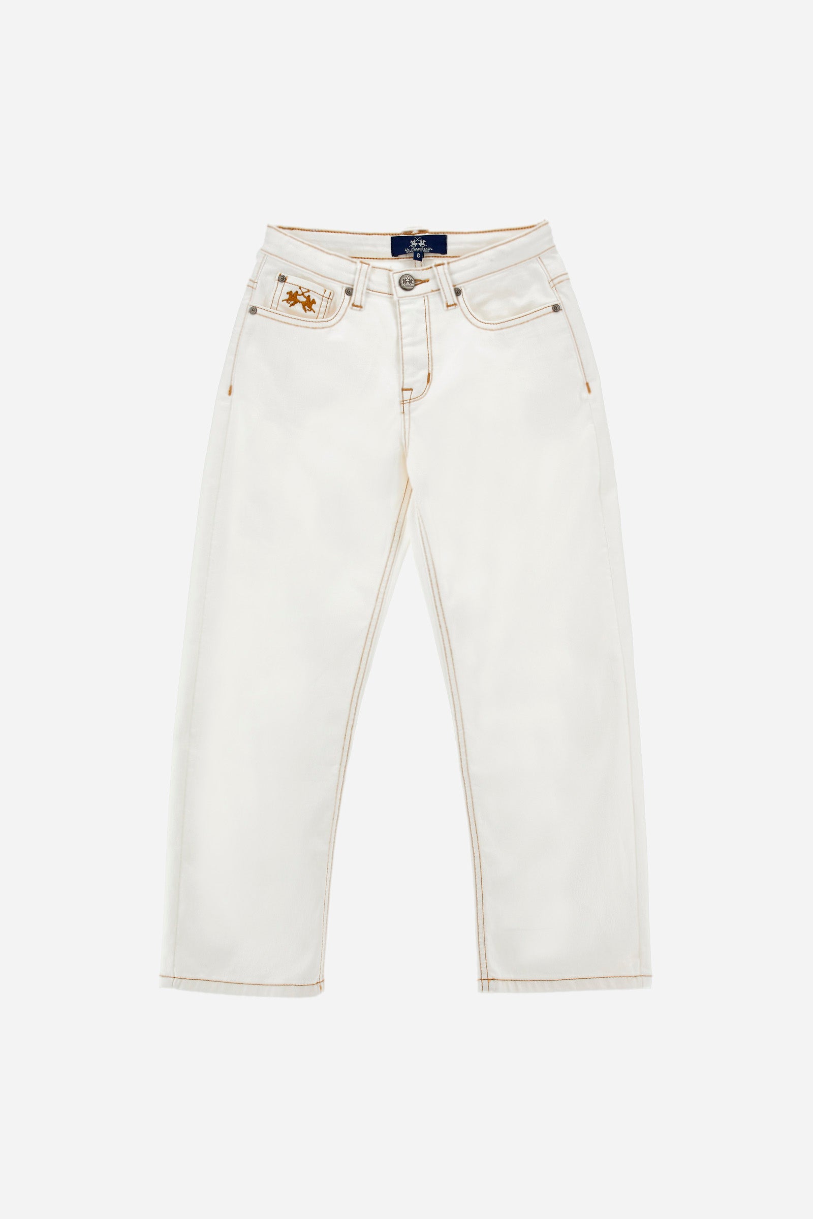 Boys' jeans in stretch denim with a light wash