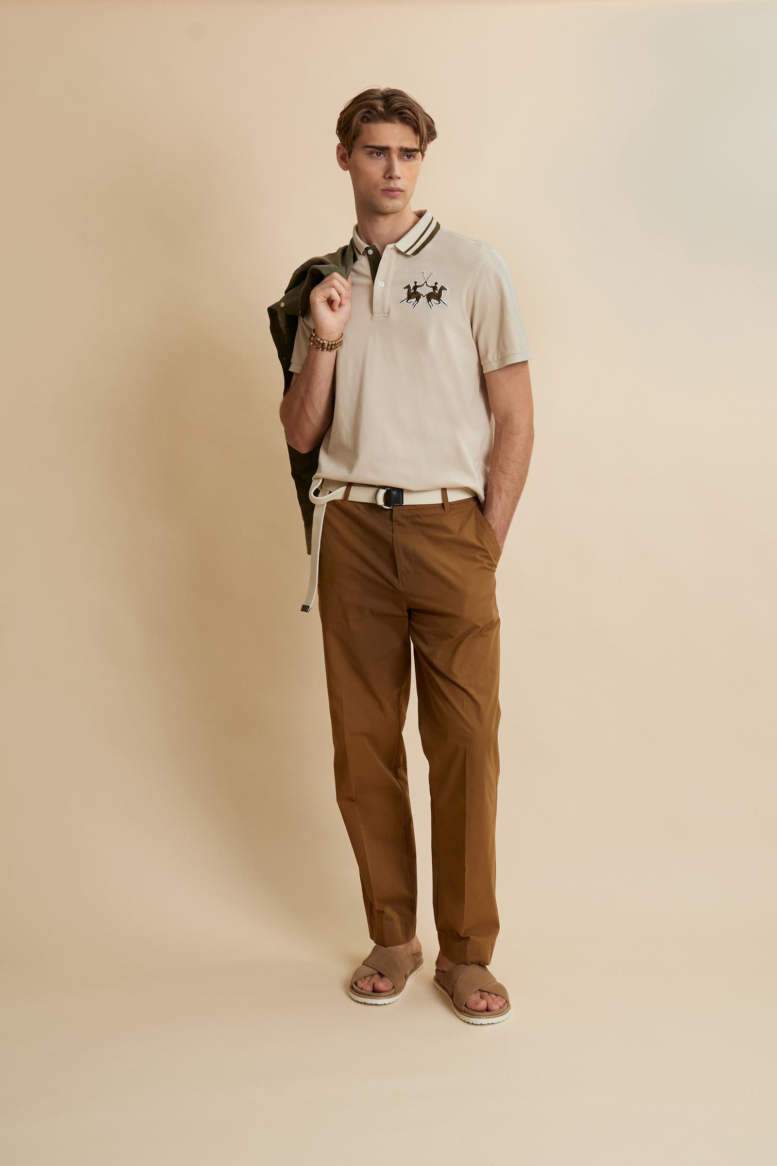 Men’s short-sleeve piqué polo shirt with 3D maxi logo – Coty