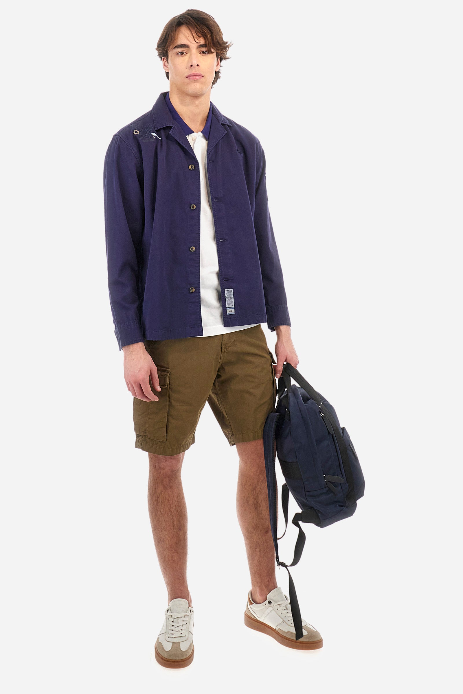 Cotton polo with multicolor logo - Archer