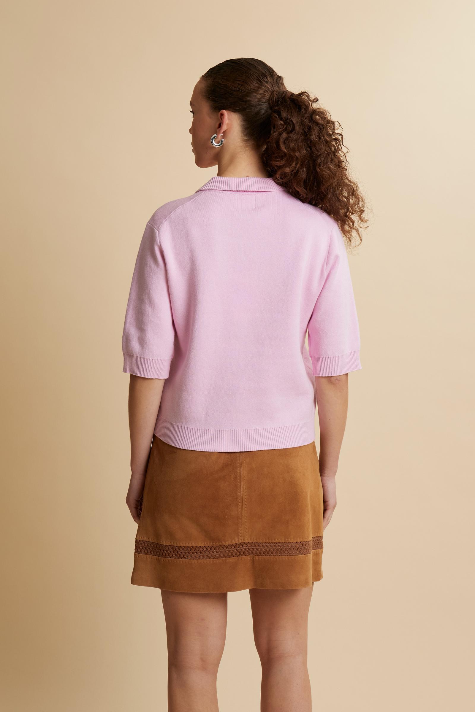 Women’s compact knit polo with maxi intarsia - Candela