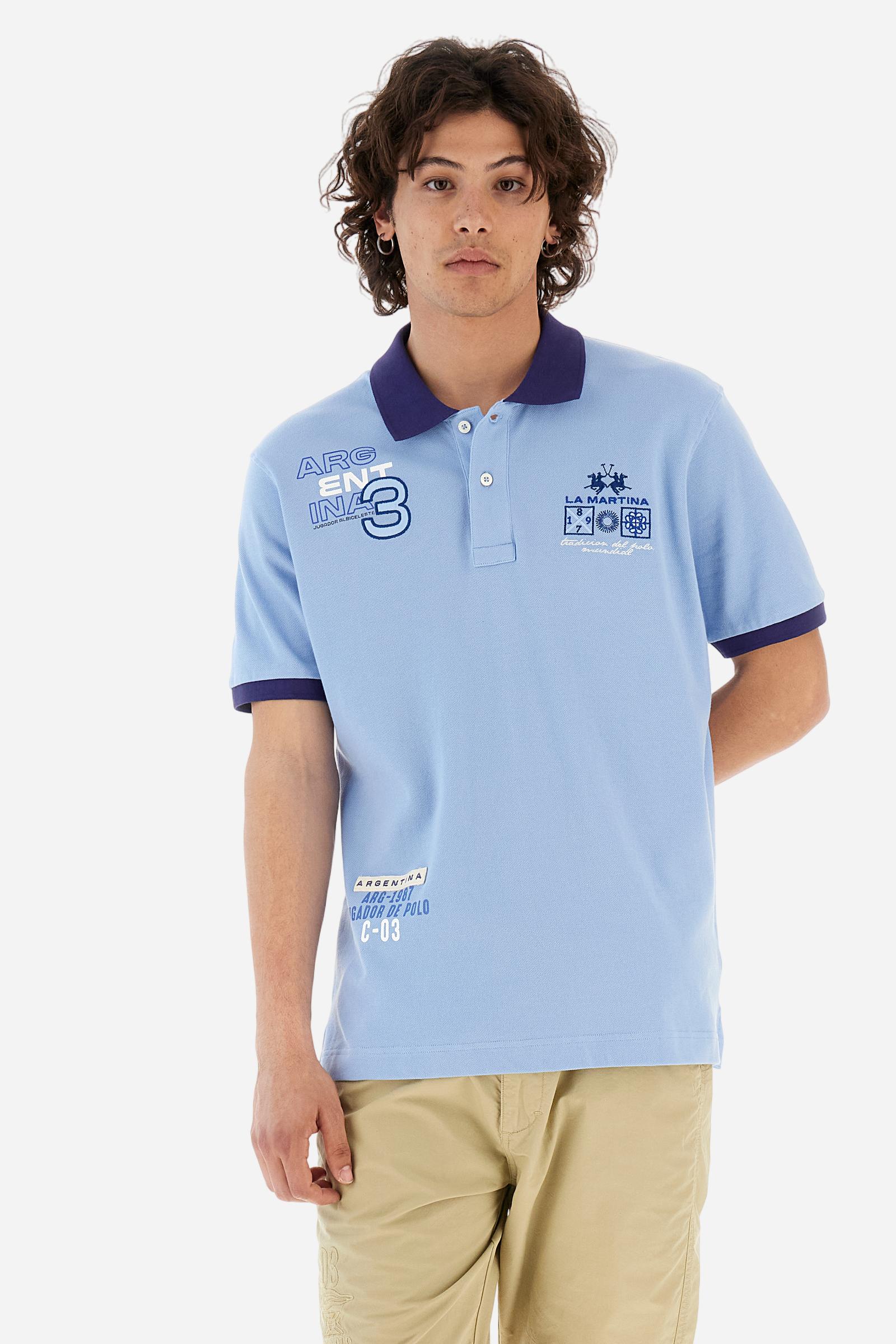 Regular fit polo shirt in stretch cotton piqué - Aicher
