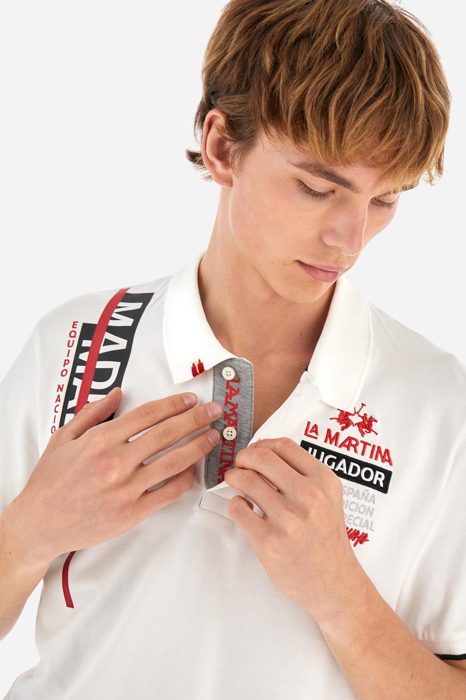 Regular fit polo shirt in stretch cotton piqué - Aguirre