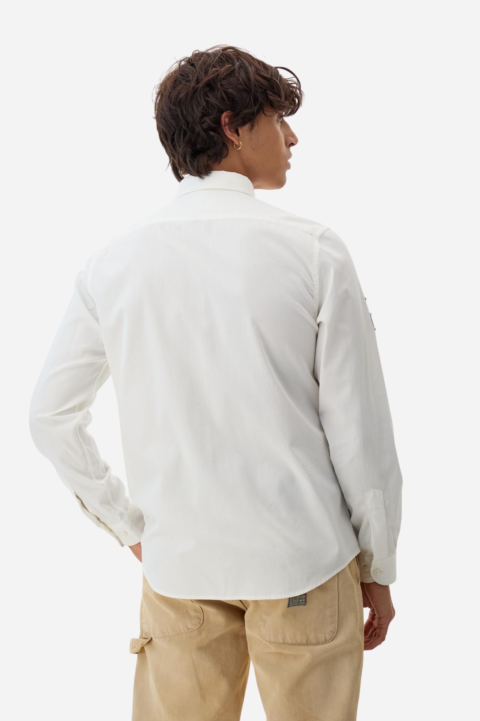 Men’s cotton twill shirt. Regular fit with tone-on-tone graphics inspired by Argentina. - Off White
