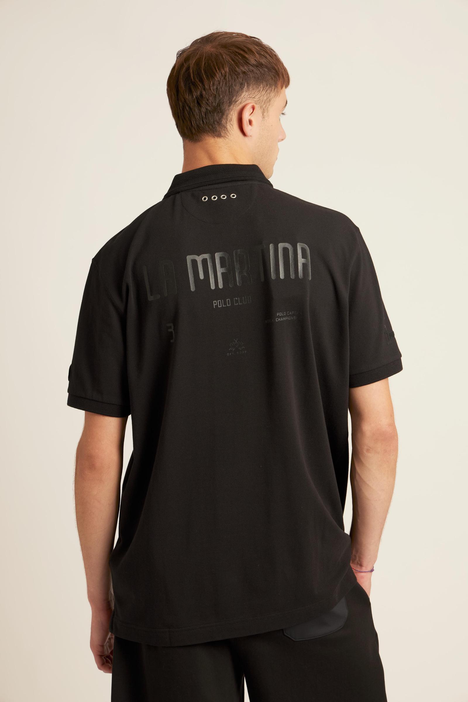 Polo homme en piqué stretch Luxury Black - Collin