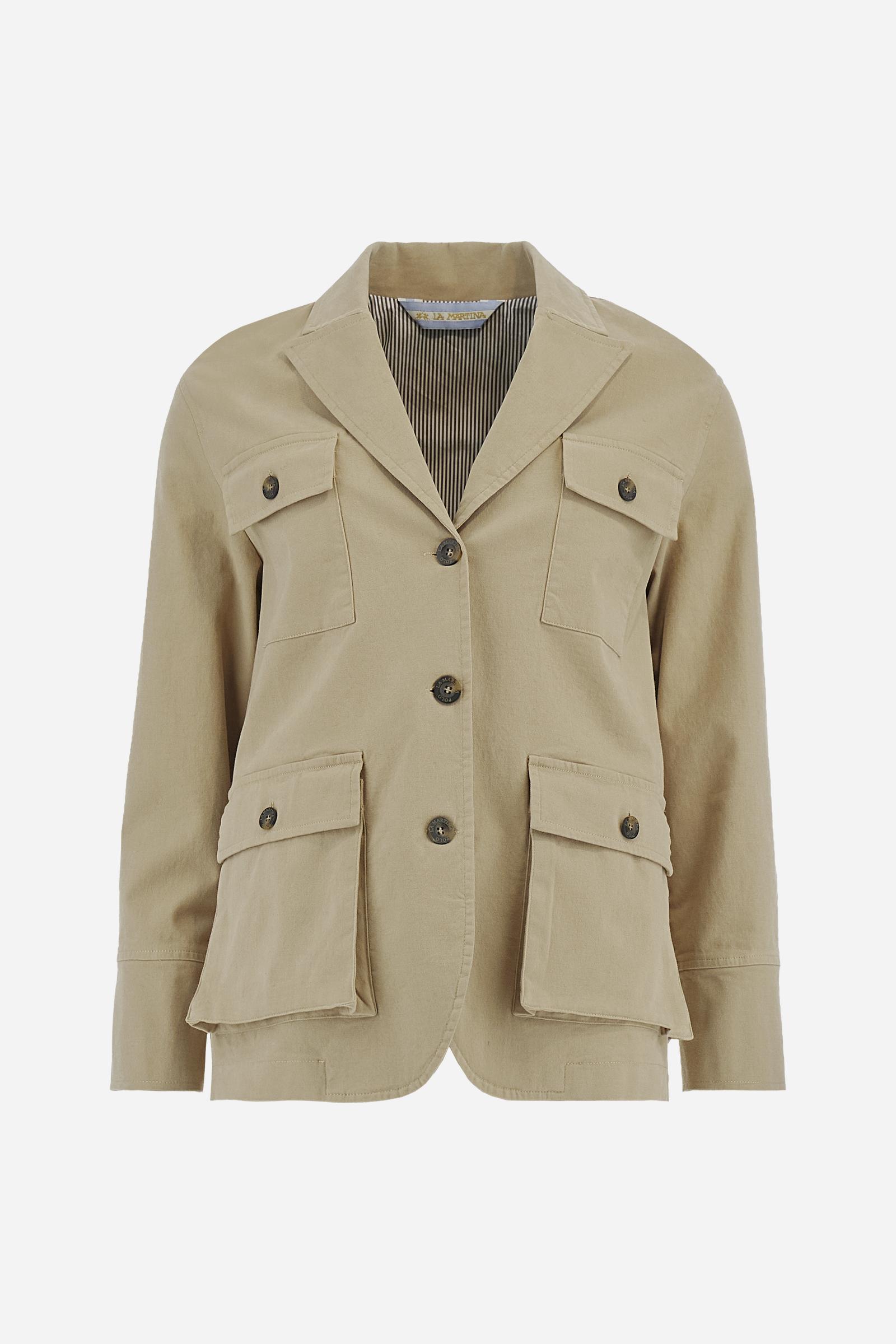 Women’s stretch twill jacket with cargo pockets - Bice